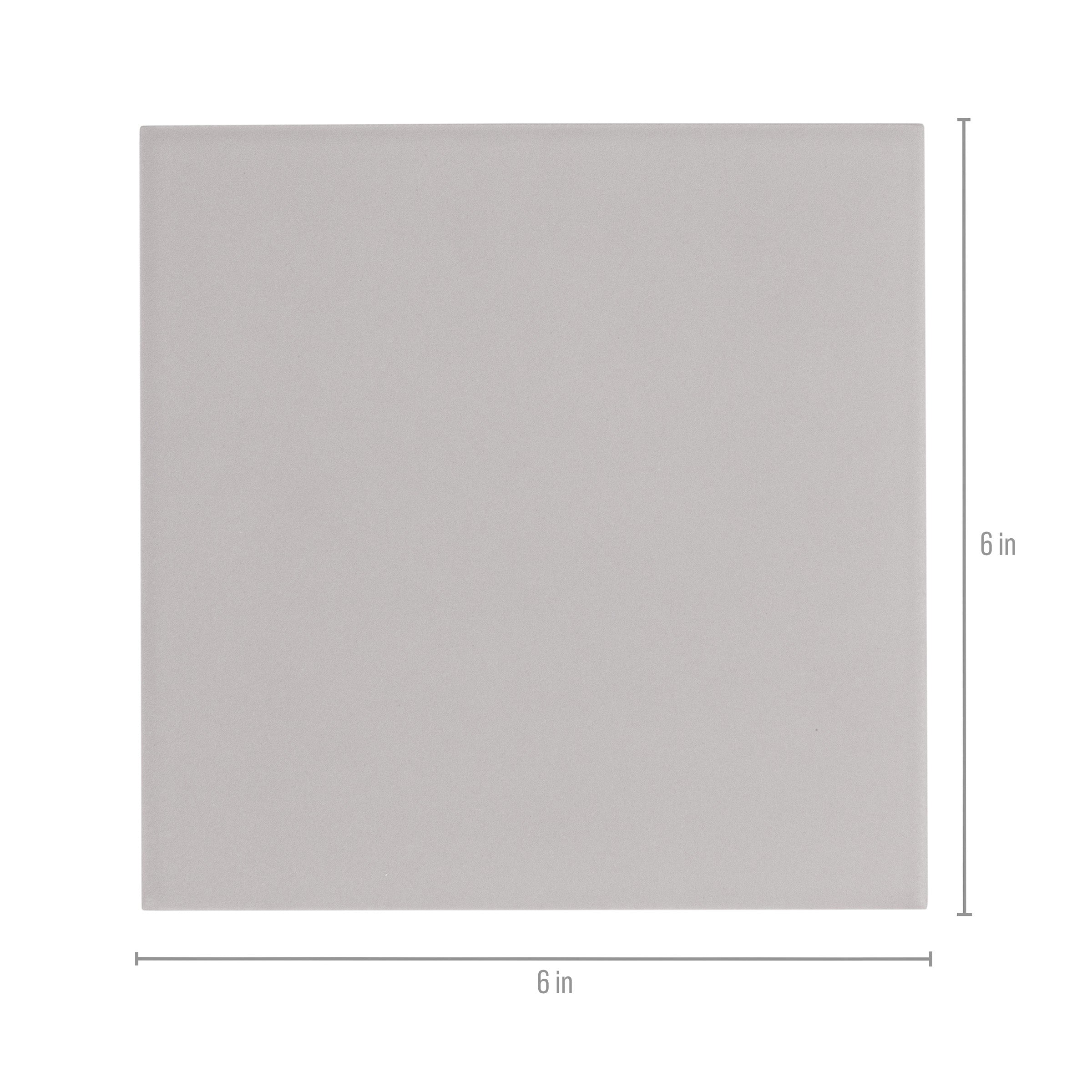 Square light ash gray porcelain tile with a smooth matte finish, designed for versatile flooring and wall use