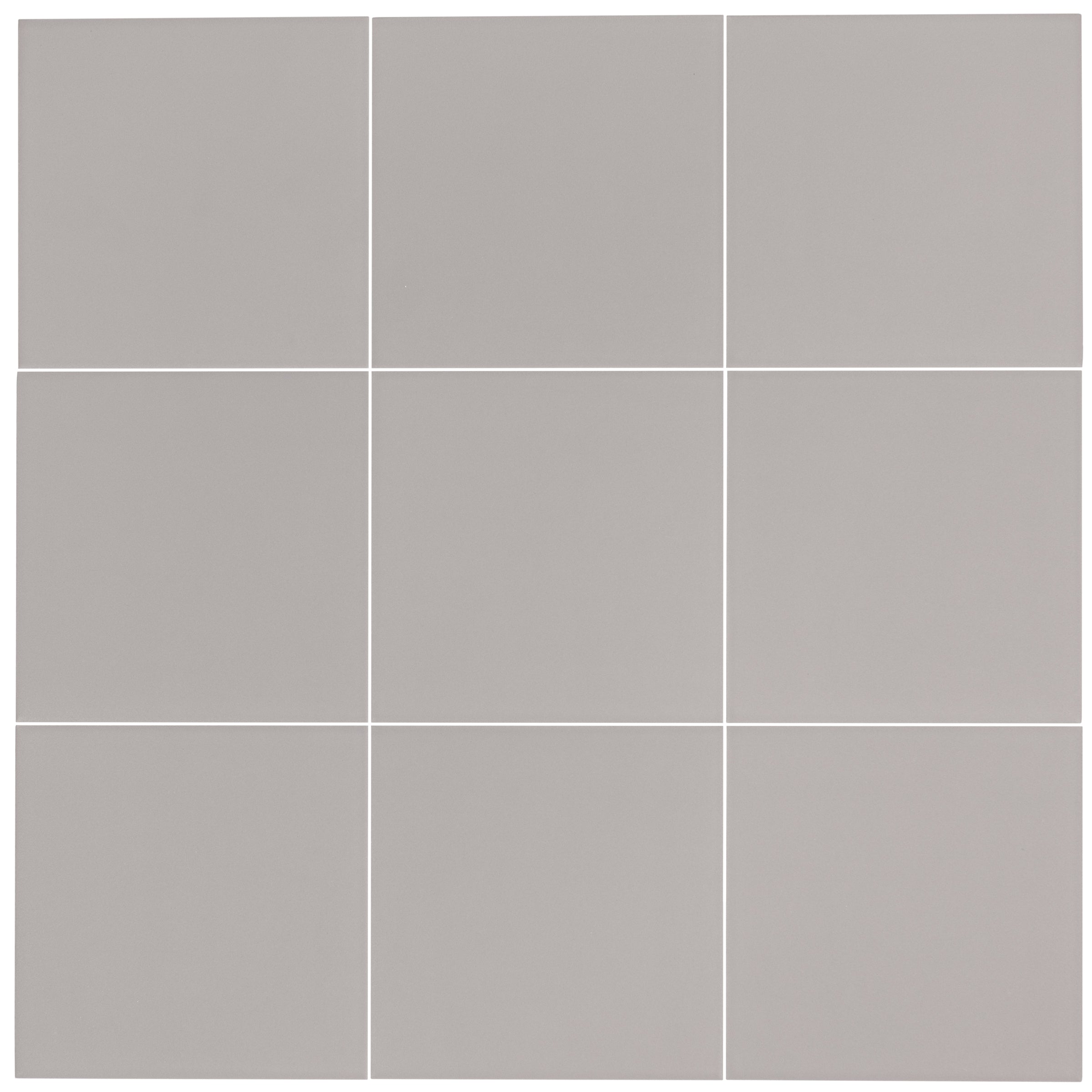 Colorblock Porcelain Tile in matte grey with checkered pattern from Small Format Tiles New Arrivals Porcelain collection