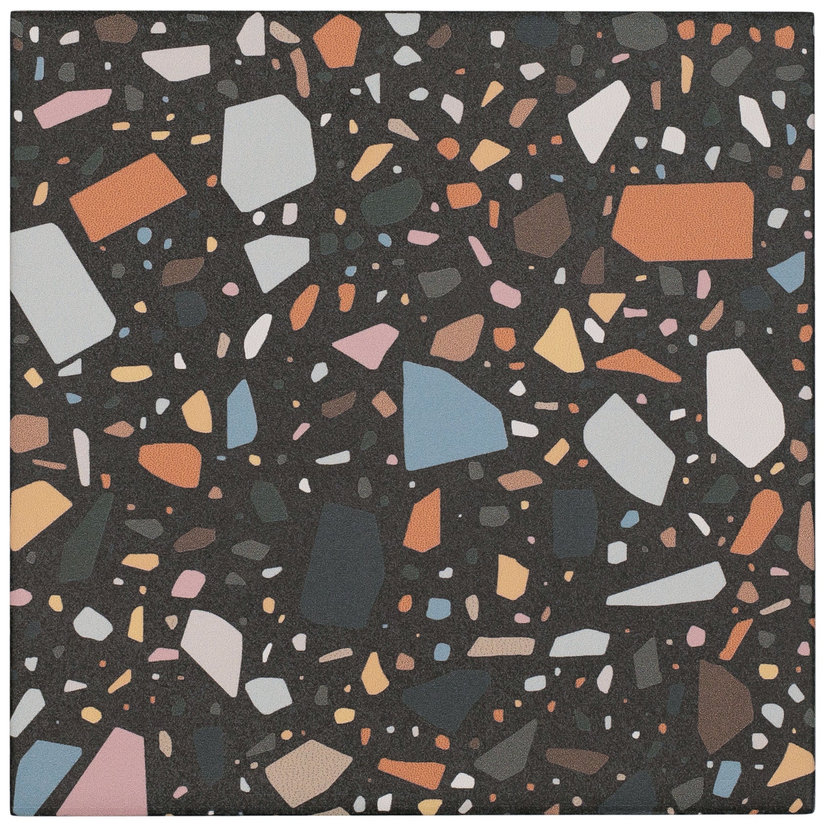 Black Multi-Color 7.5x7.5 Matte Porcelain Tile Sample from Porcelain and SAMPLES ONLY collections by Reno Source
