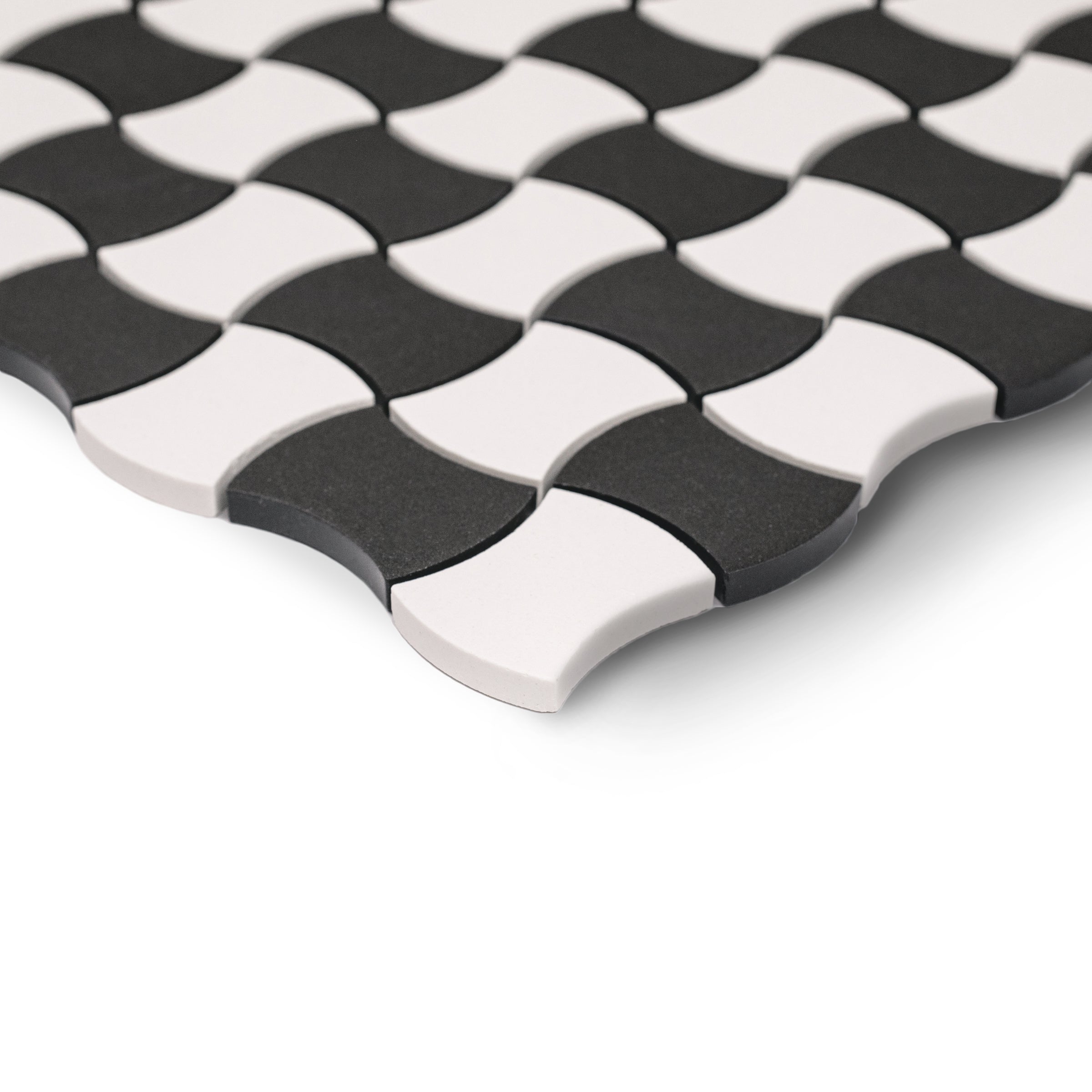 Black & White Forma Butterfly Porcelain Mosaic