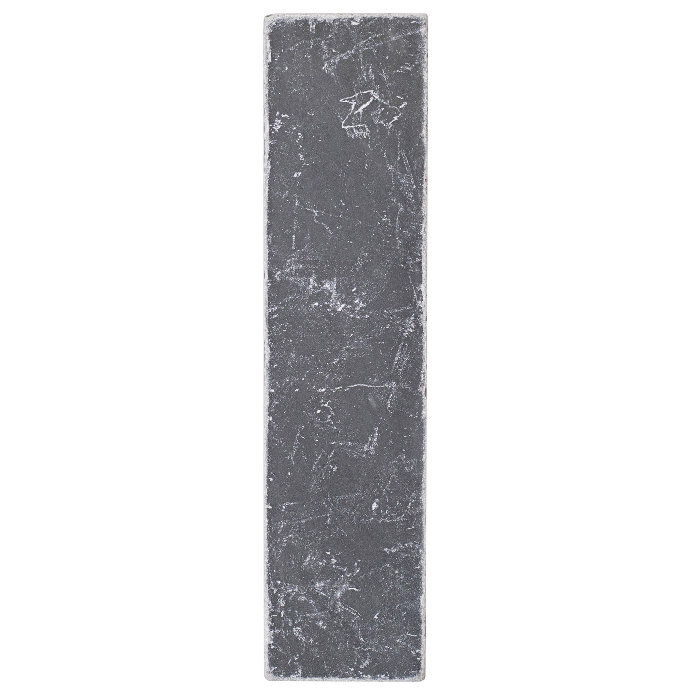Bardiglio 2x8 Tumbled Marble Tile Sample in gray with natural veining, from SAMPLES ONLY collection, globally sourced.