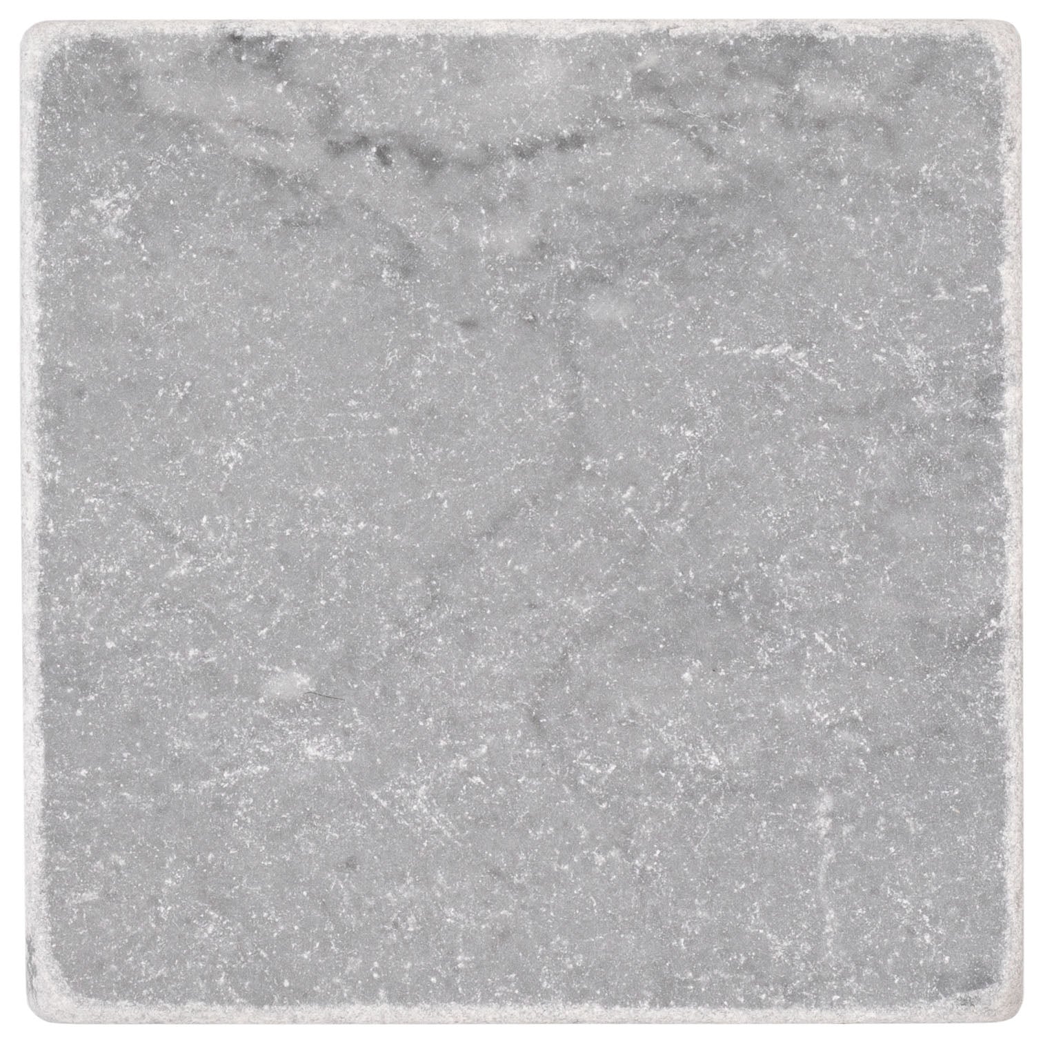 Bardiglio 4x4 Tumbled Marble Tile Sample from SAMPLES ONLY collection with natural textured grey stone finish