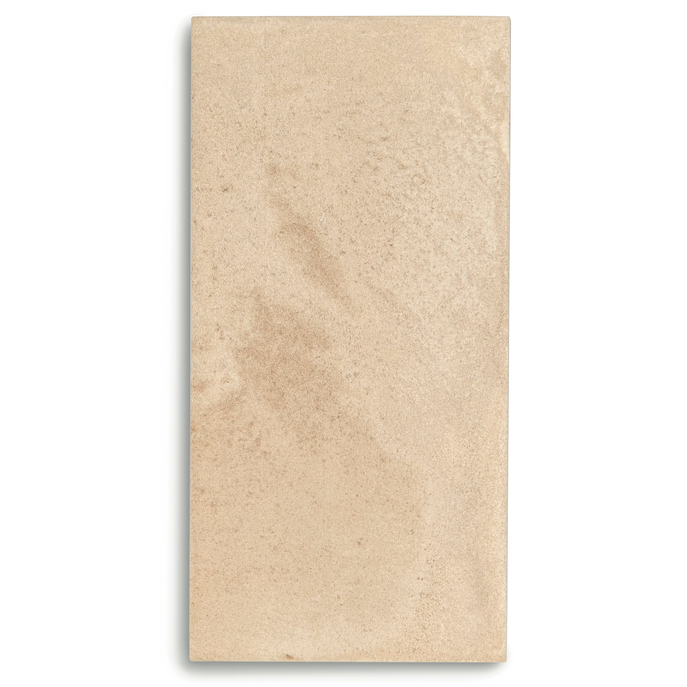 Beige ceramic tile with subtle texture and a matte finish, suitable for flooring or wall applications.