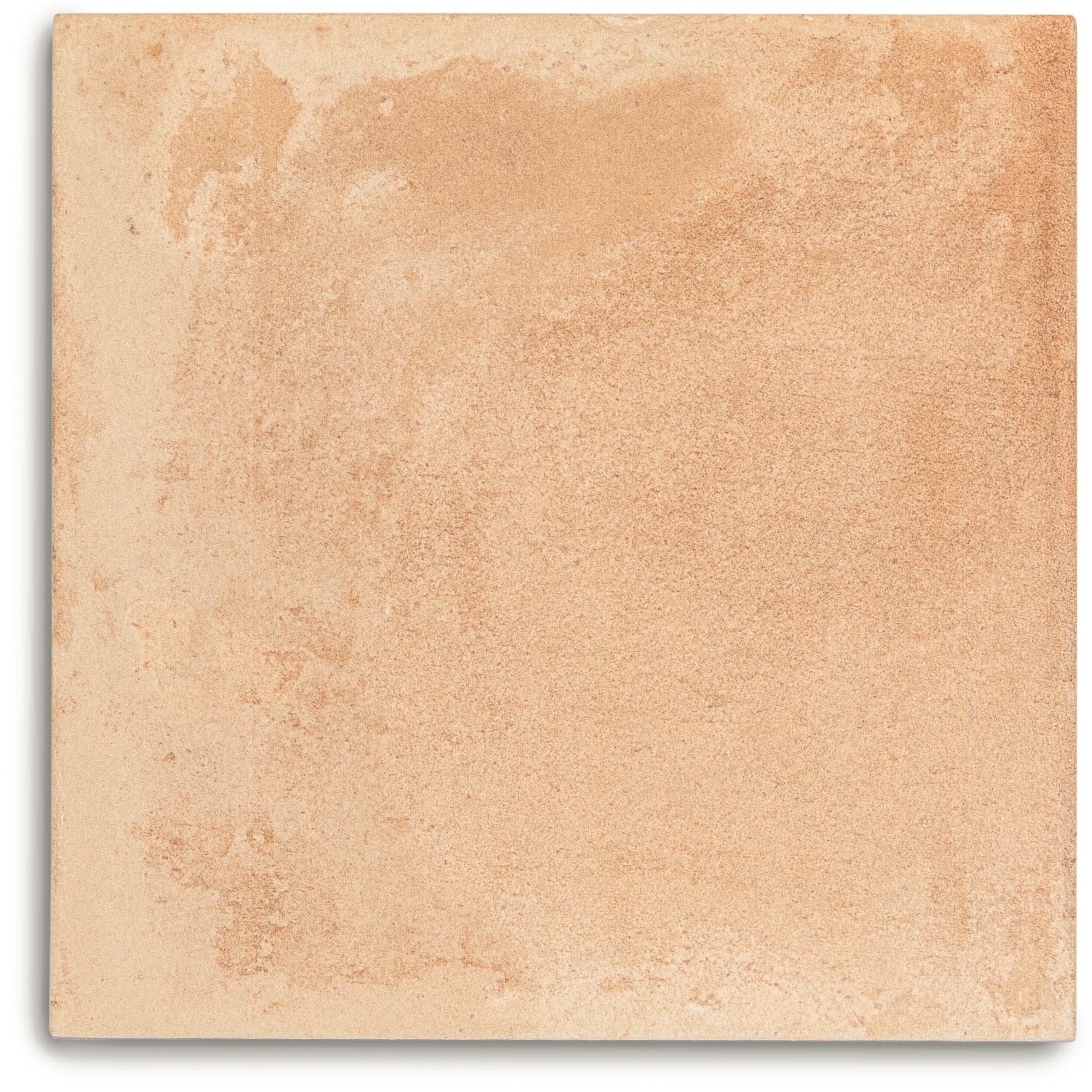 Square terracotta-style porcelain tile with a matte, textured surface and natural color variation on a white background