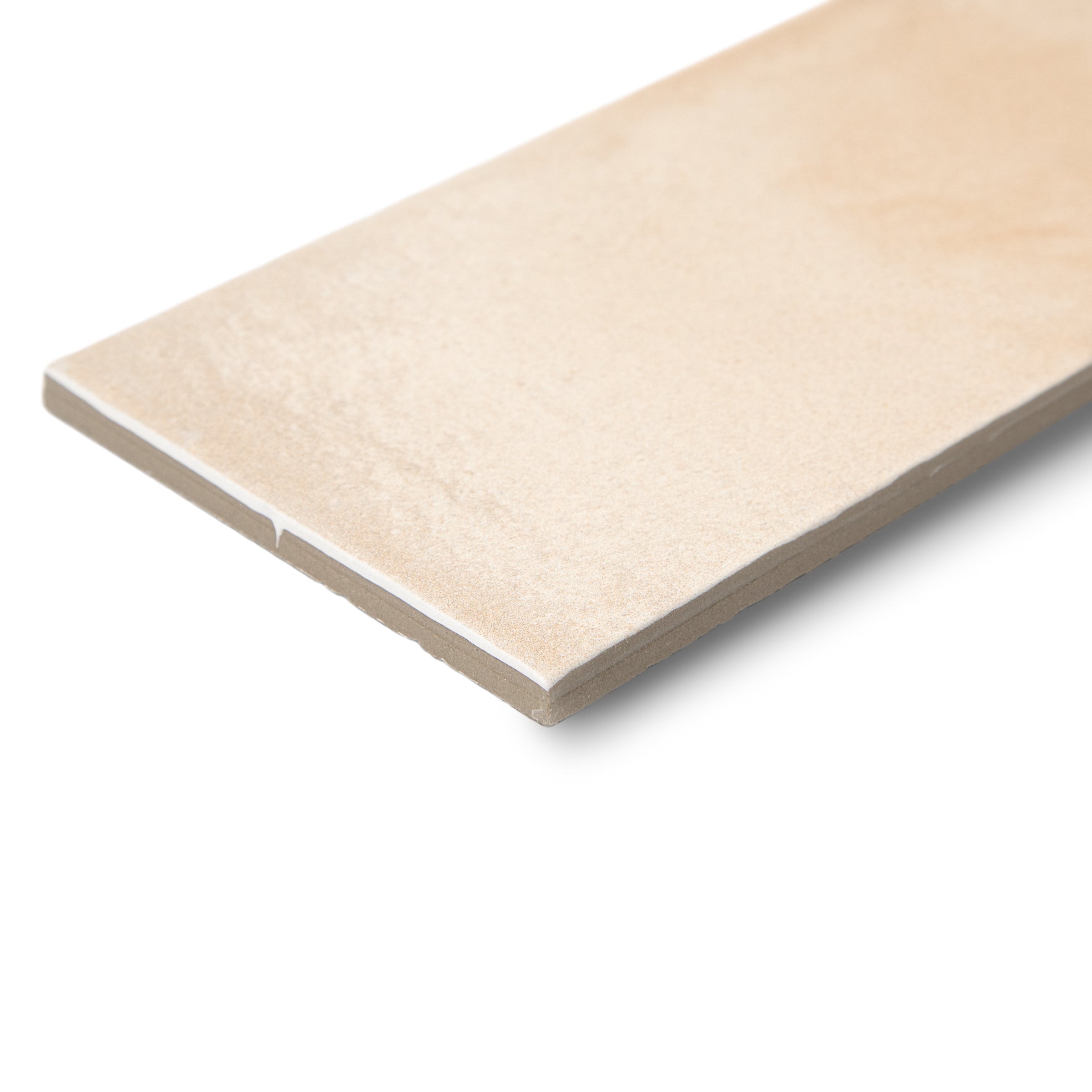 Rectangular porcelain tile in soft natural beige with a smooth matte finish and subtle color variation