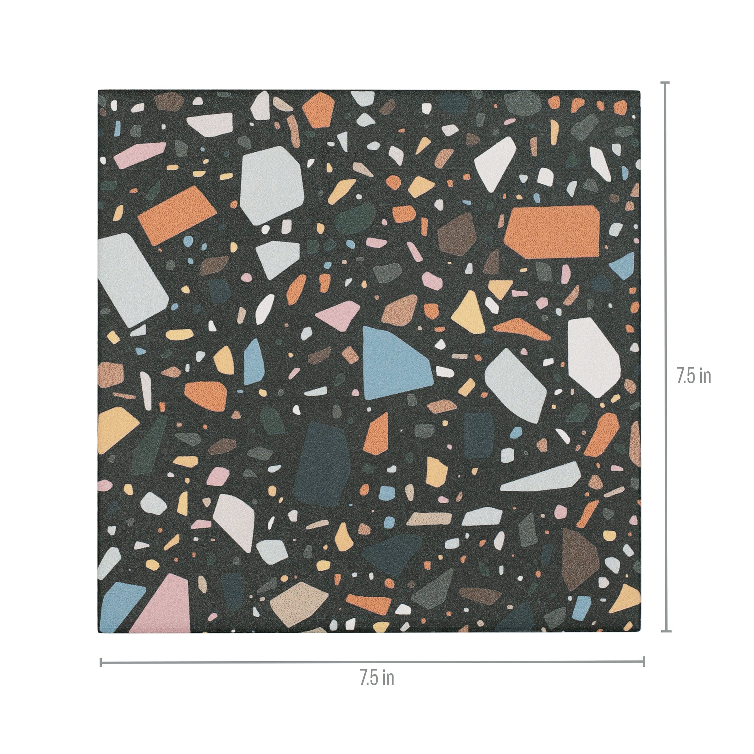 Black Multi-Color Matte Porcelain Tile with vibrant terrazzo pattern in Small Format Tiles, Confetti Porcelain Tile, New Arrivals collections