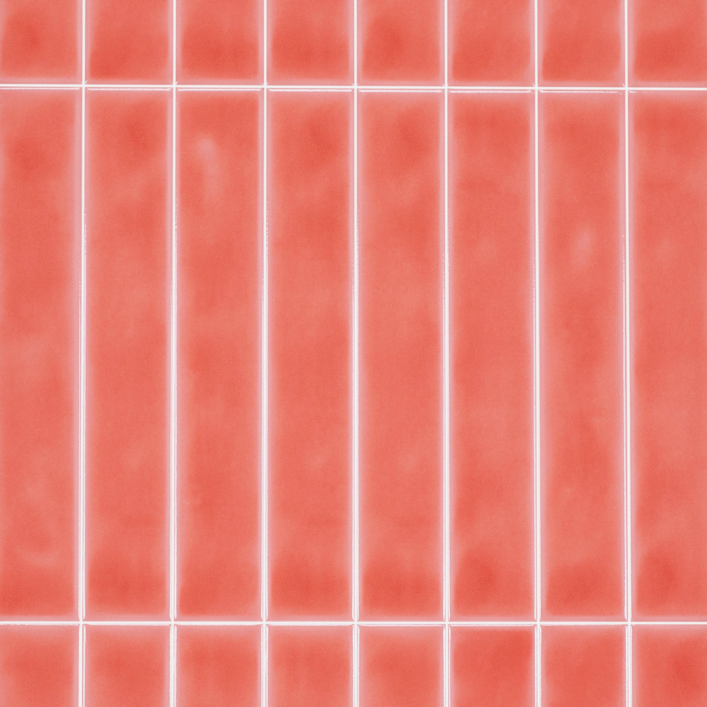 Marlowe Glossy Ceramic Tile in vibrant coral red with high gloss finish from Small Format Tiles and Marlowe Ceramic Tiles collections