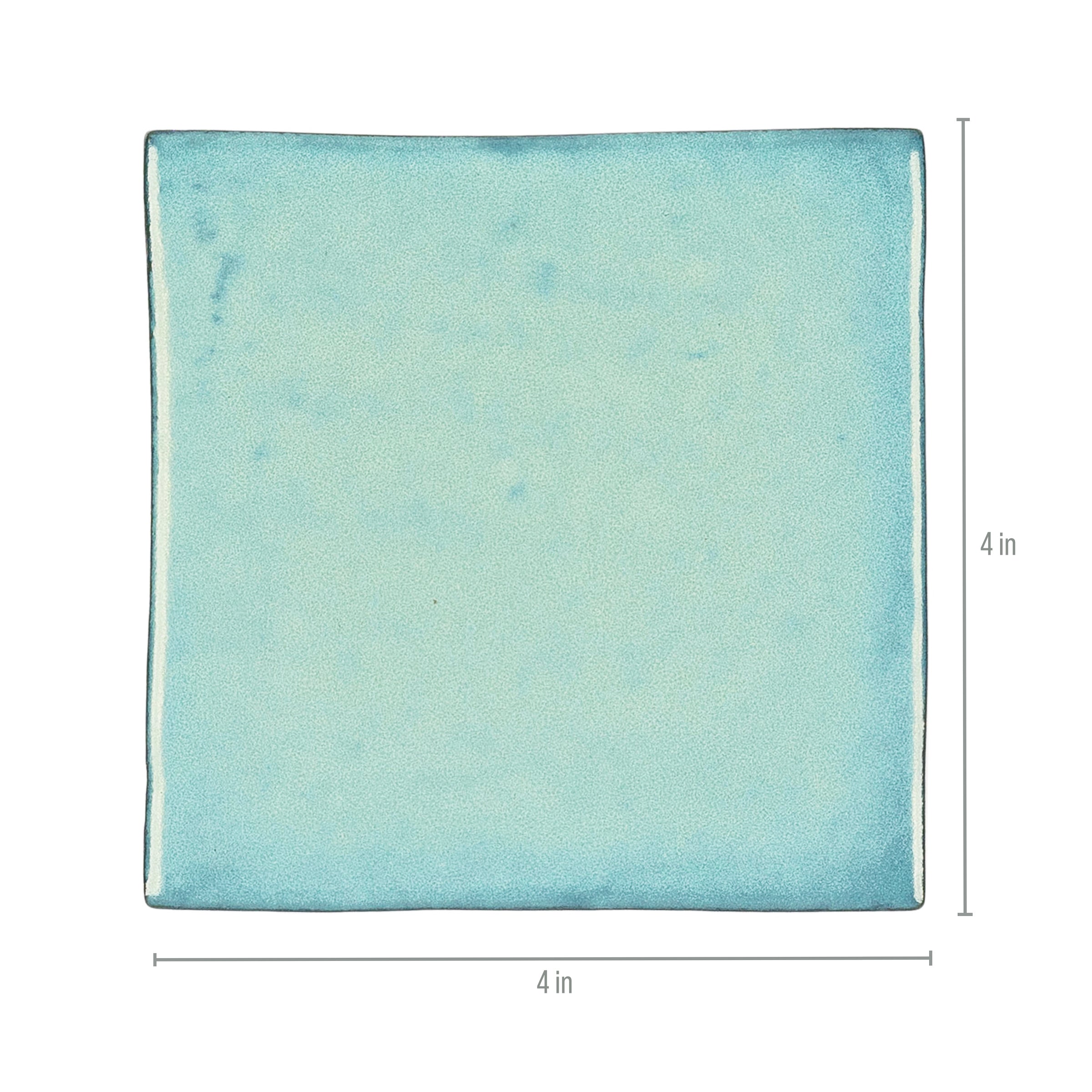 Turquoise Glossy Ceramic Tile with handcrafted zellige style in small format from Small Format Tiles and Zel Glazed Ceramic Tiles collections