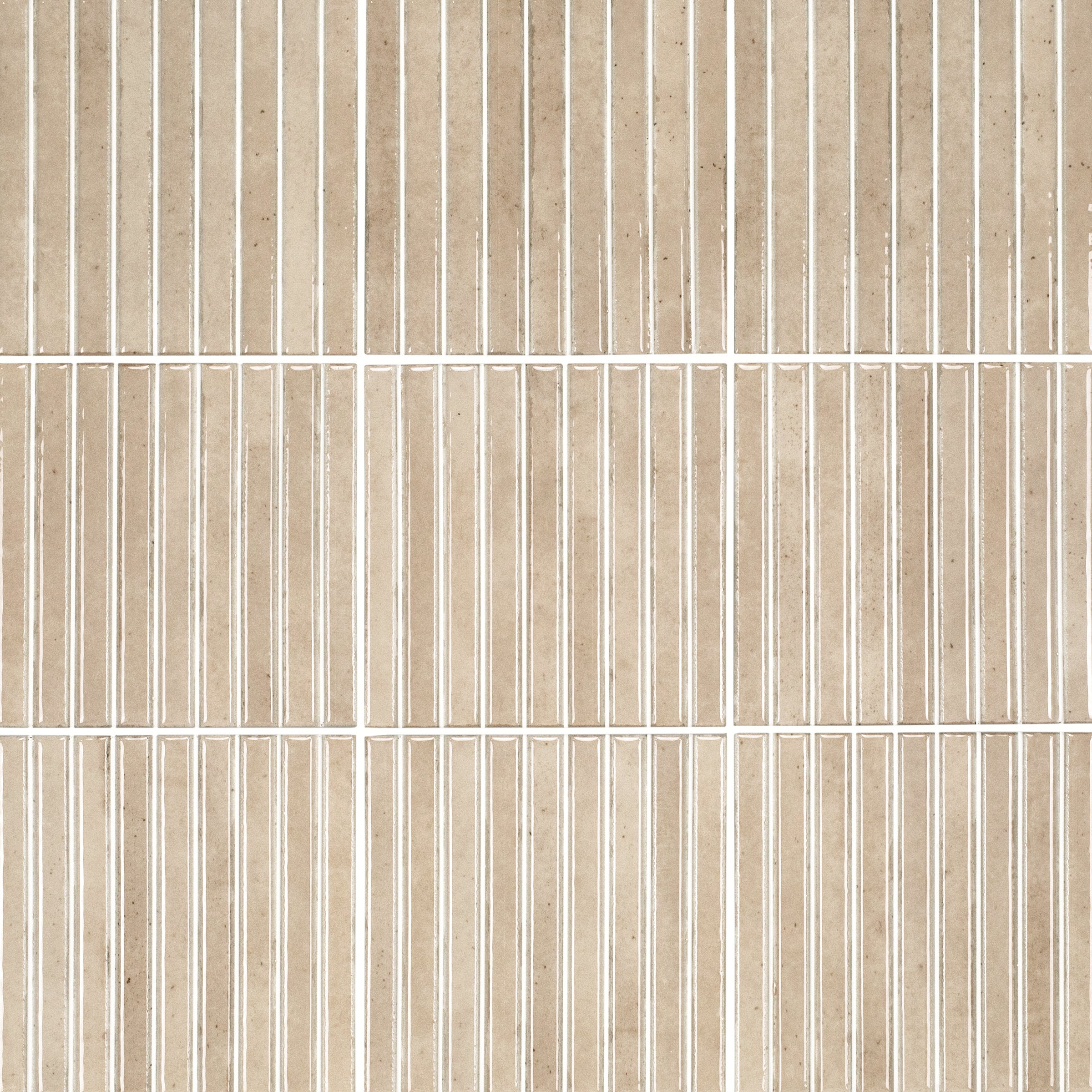 Shallow Glossy Porcelain Tile in beige with recessed vertical lines from Small Format Tiles, Porcelain, New Arrivals, GREY collection