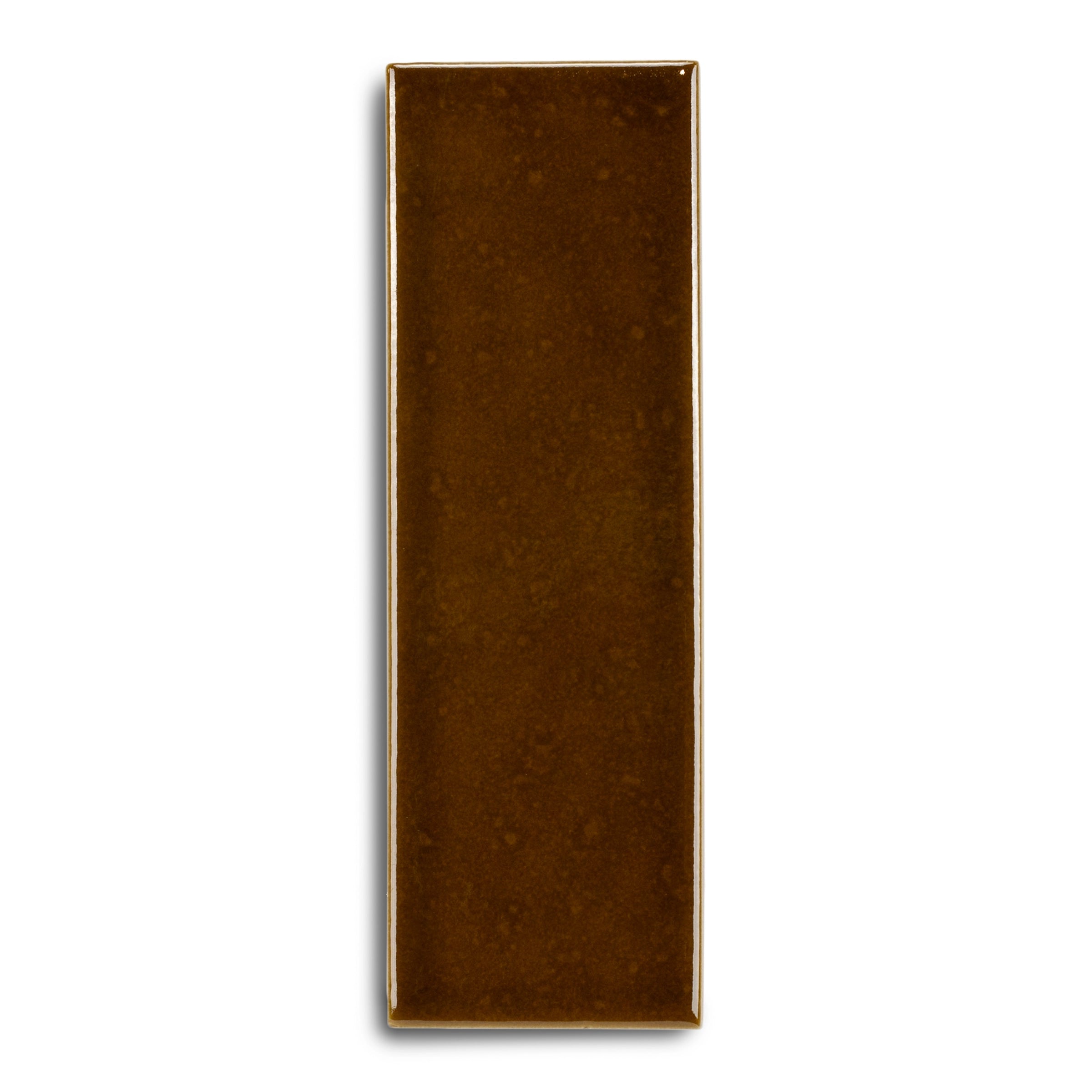 Tobacco Bottega Porcelain Tile Sample in rich brown tone, part of Porcelain and SAMPLES ONLY collections.