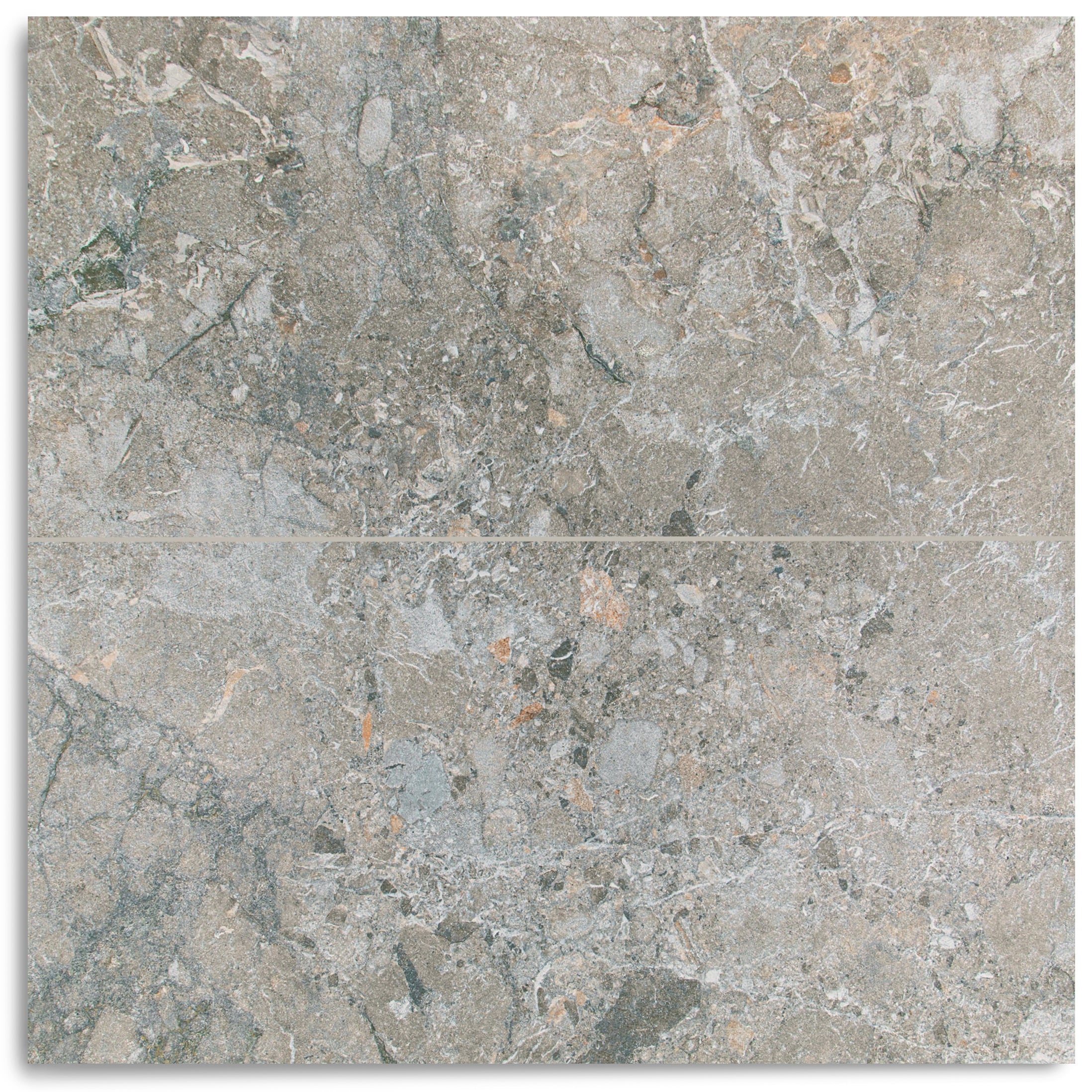 Breccia Grey 3D Stone Look Porcelain Tile with gray, beige, black tones from Stone Editions Porcelain Tile collection