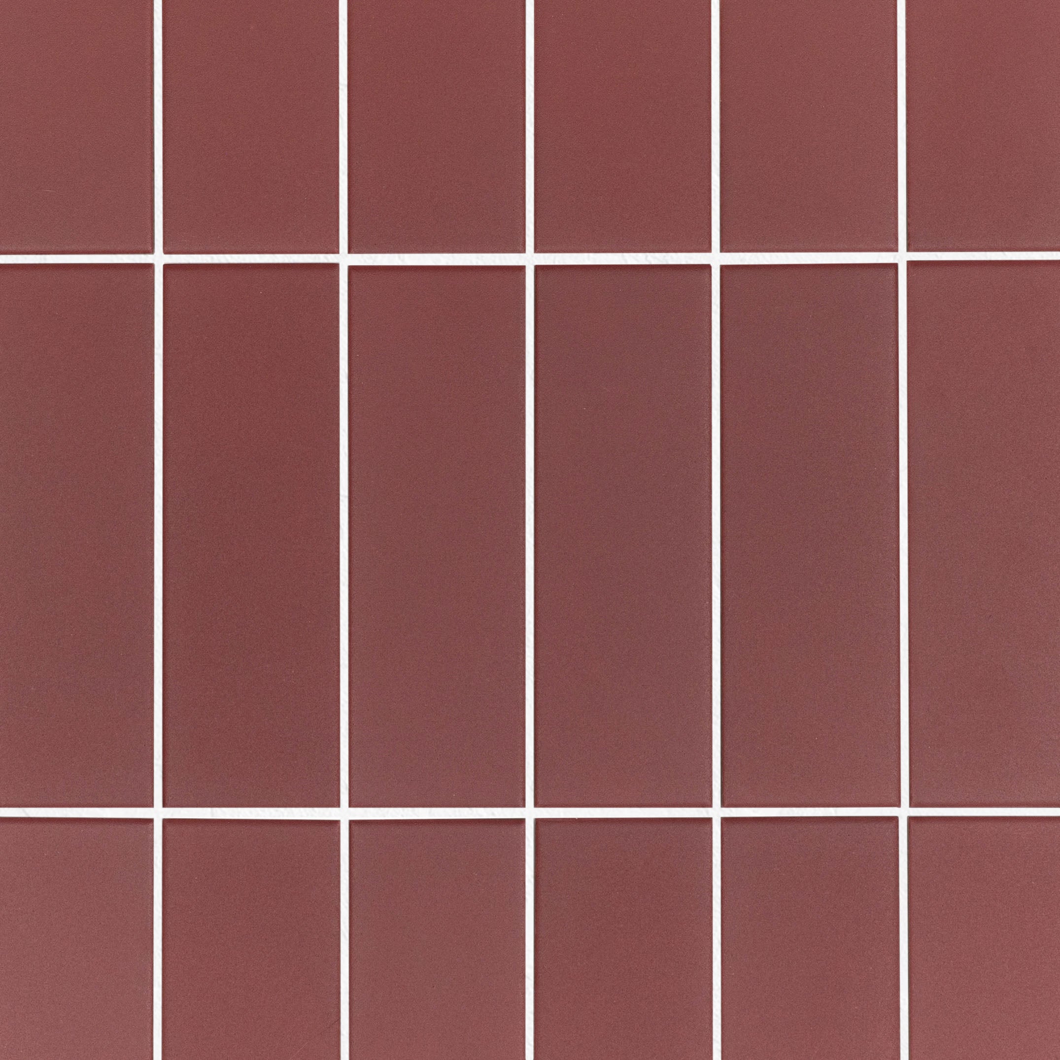 Colorblock Porcelain Tile in rich burgundy matte finish with vertical rectangular pattern from Small Format Tiles New Arrivals collection