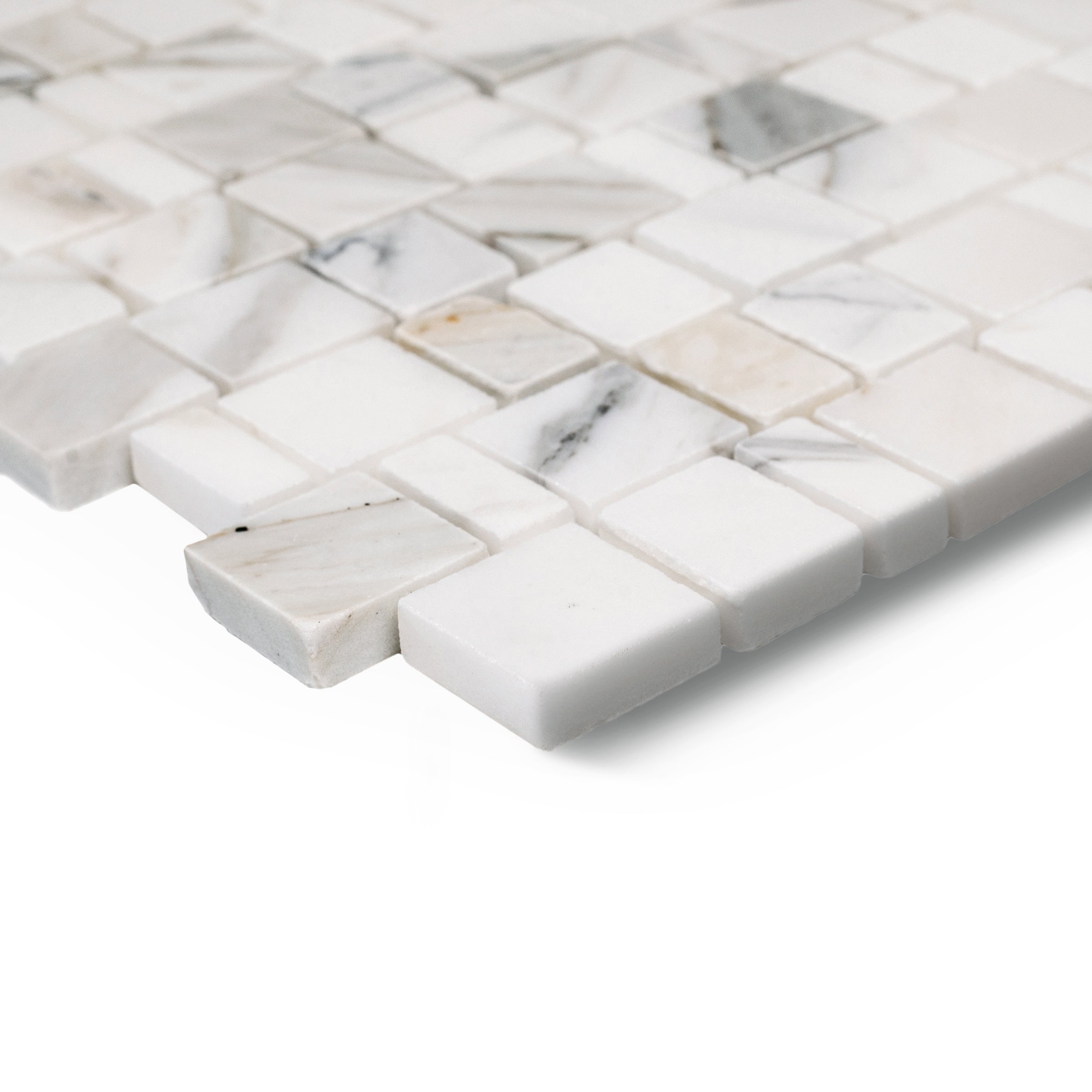 Calacatta Running Bond Marble Mosaic