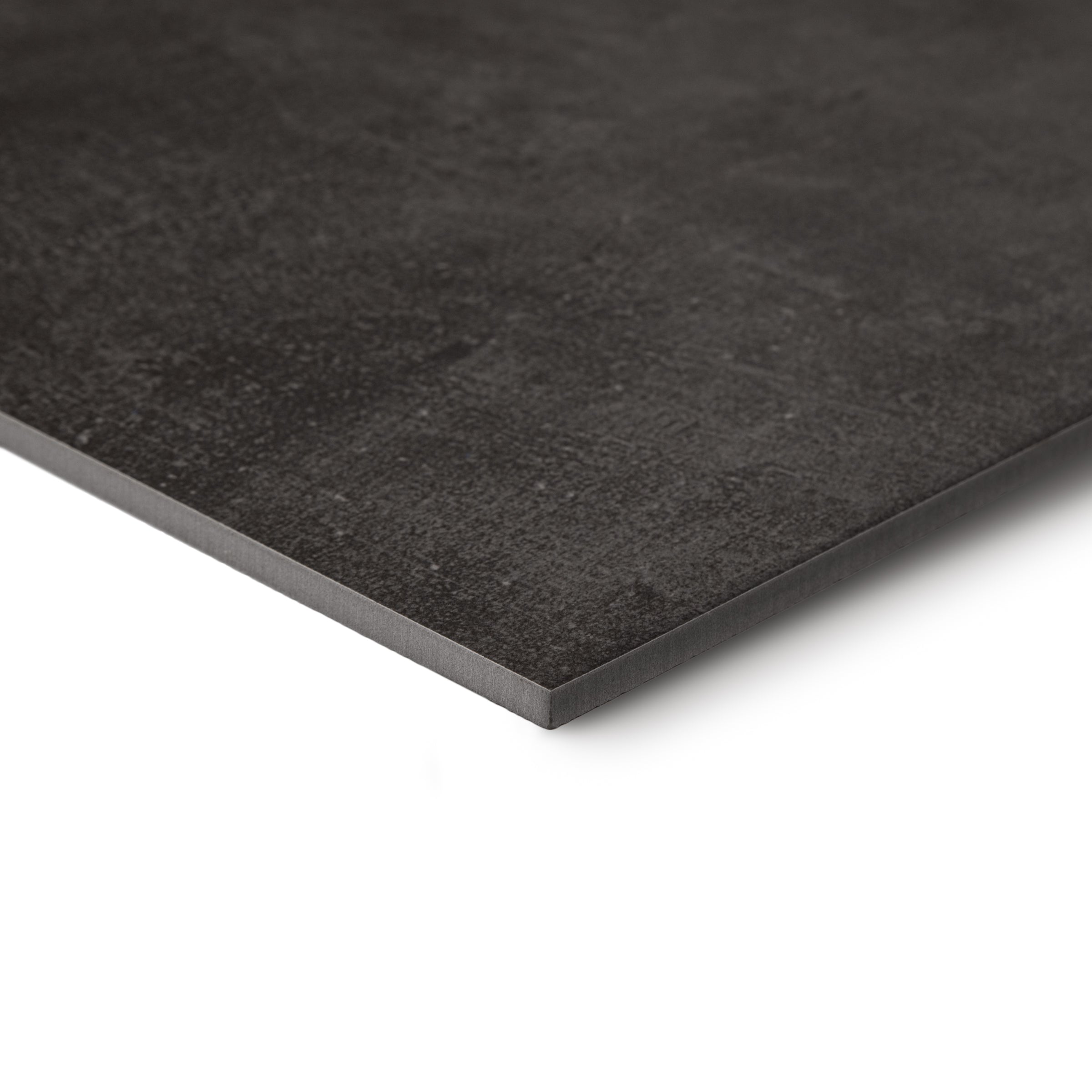 Dark charcoal textured tile slab on a white background