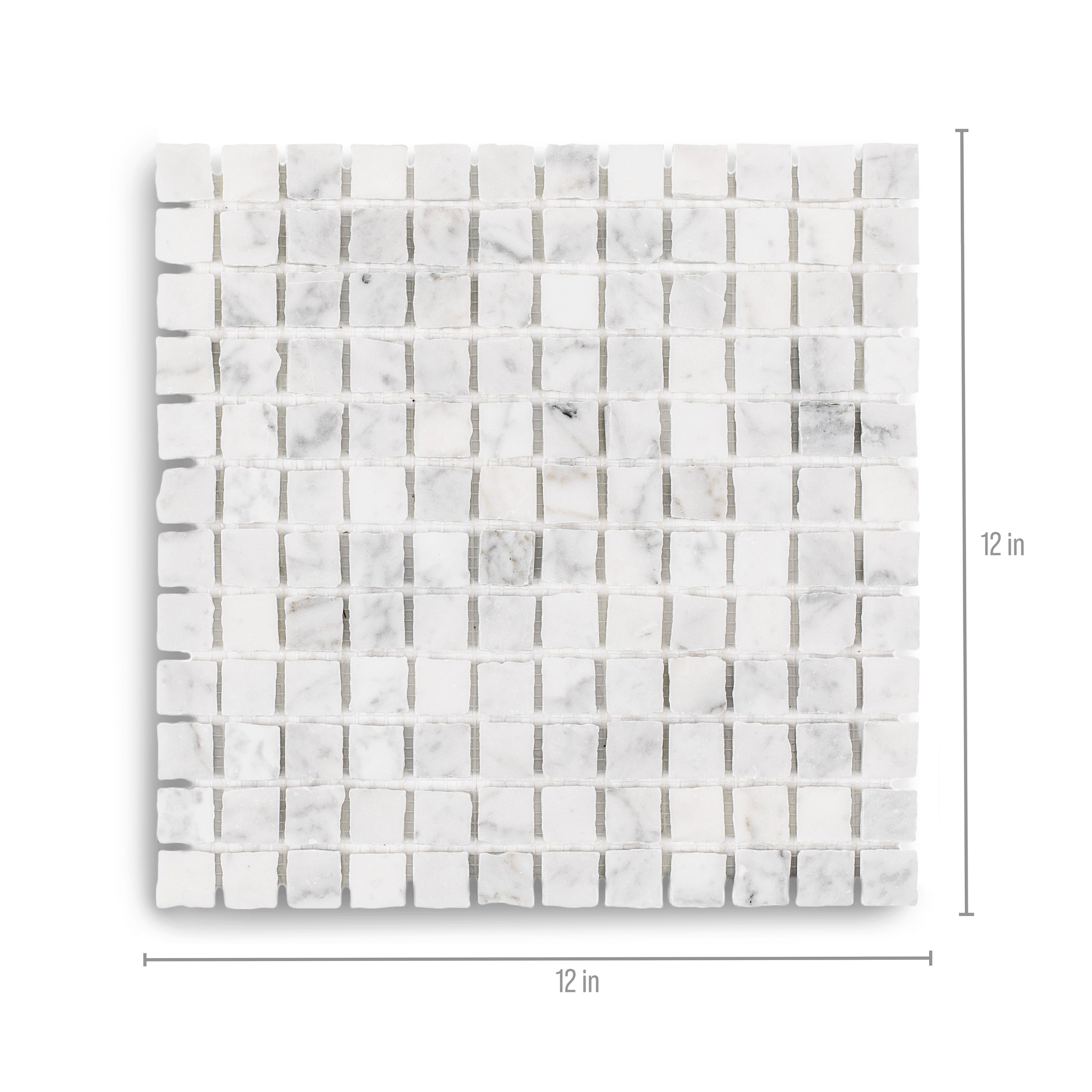 Carrara 1x1 Hand Chipped Marble Mosaic