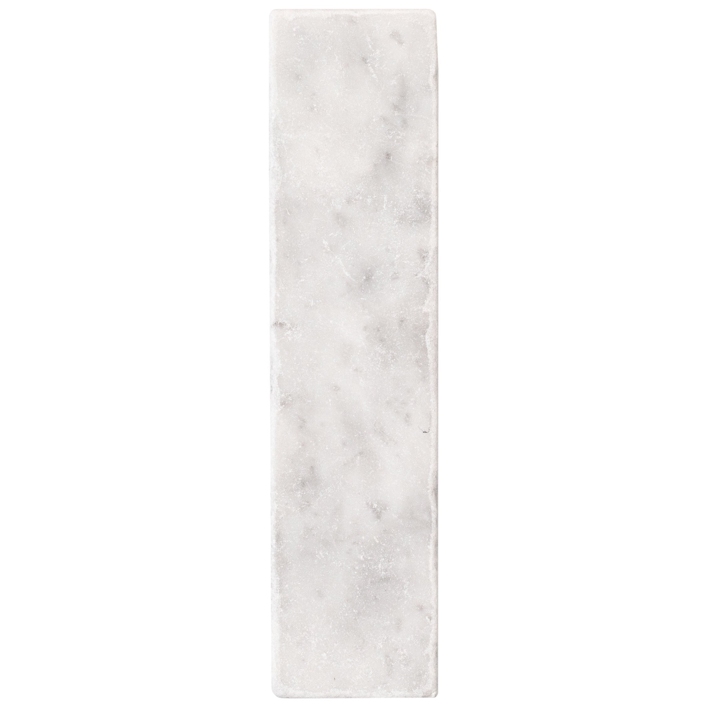 Carrara 2x8 Tumbled Marble Tile Sample from SAMPLES ONLY collection with a natural marble texture design