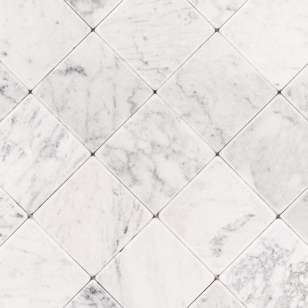 Carrara Tumbled Marble Tile – Reno Source