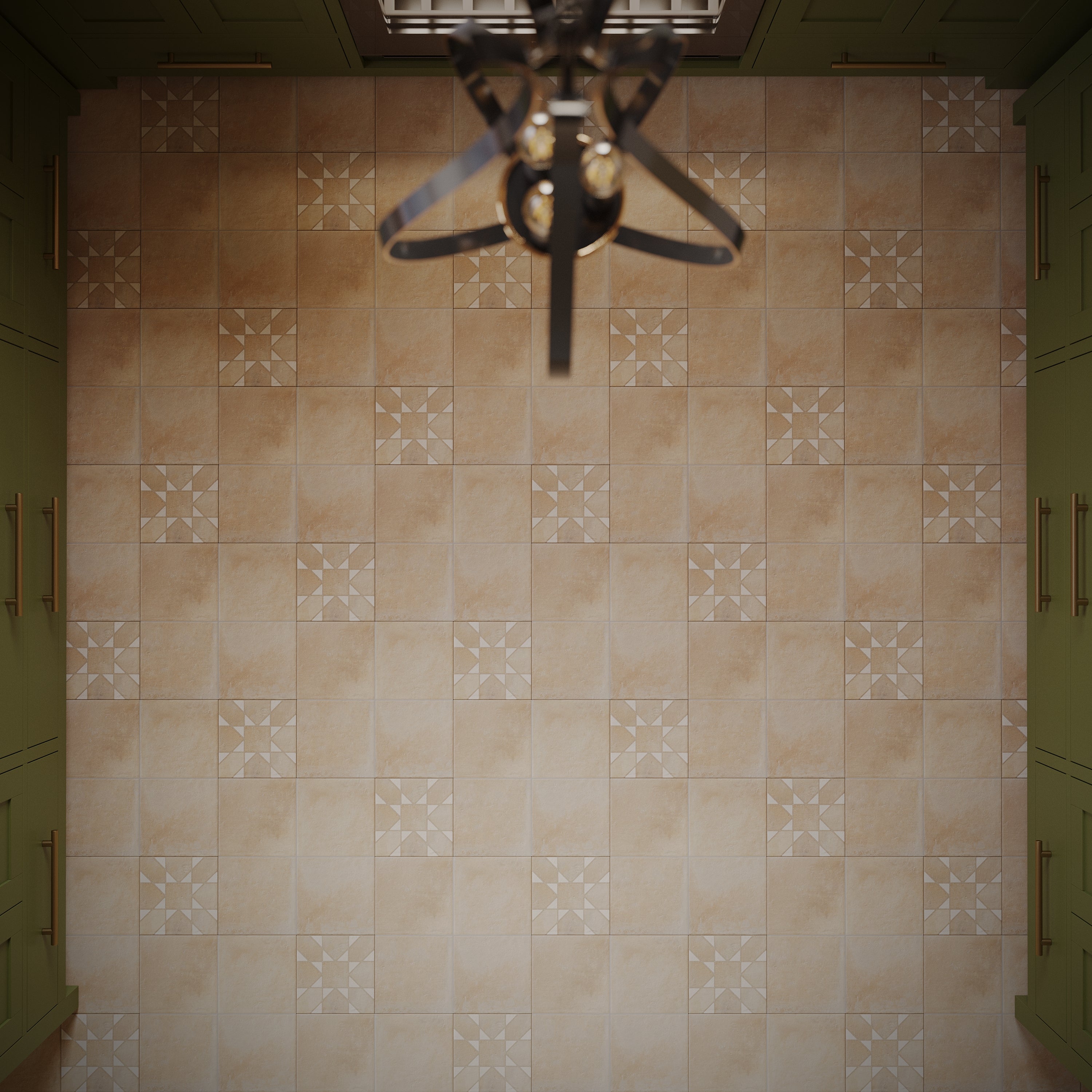 Chiaro Terracotta Look Matte Porcelain Tile in terracotta and beige tones with subtle geometric pattern from Large Format Tiles collection