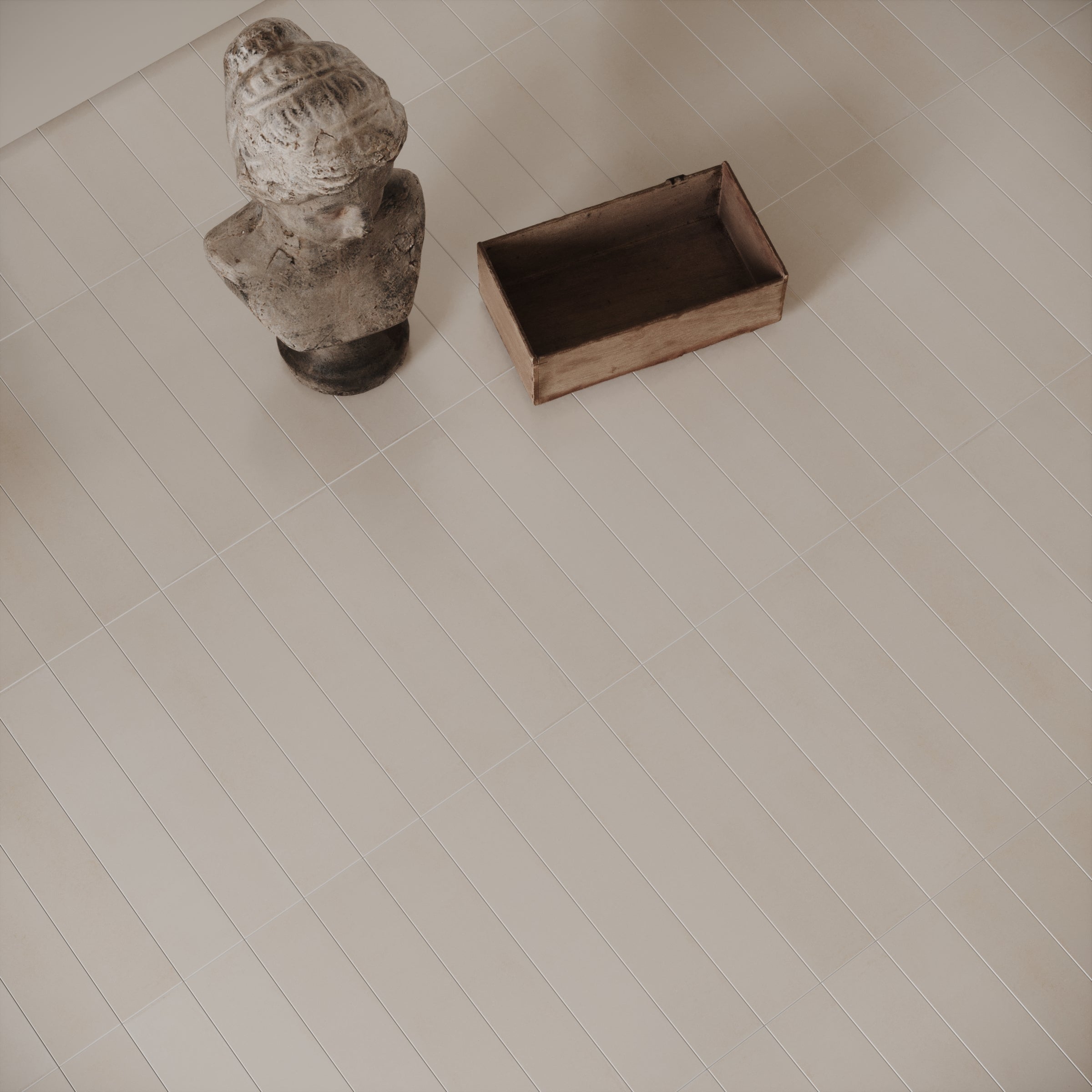 Chalk Matte Porcelain Tile in white and beige tones from Claytone Porcelain Tile and Small Format Tiles collections