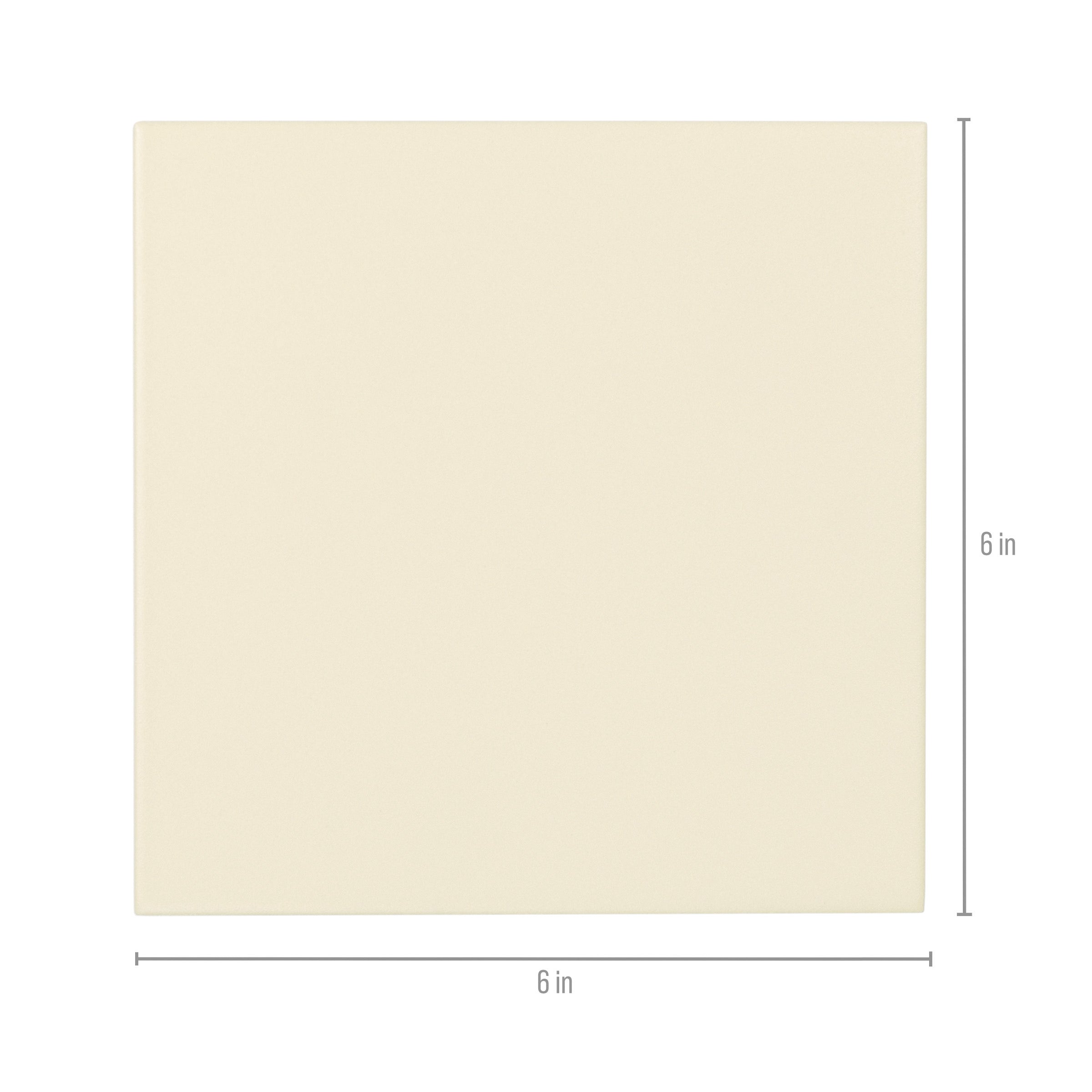 Square matte porcelain tile in a soft champagne color with smooth edges shown against a white background