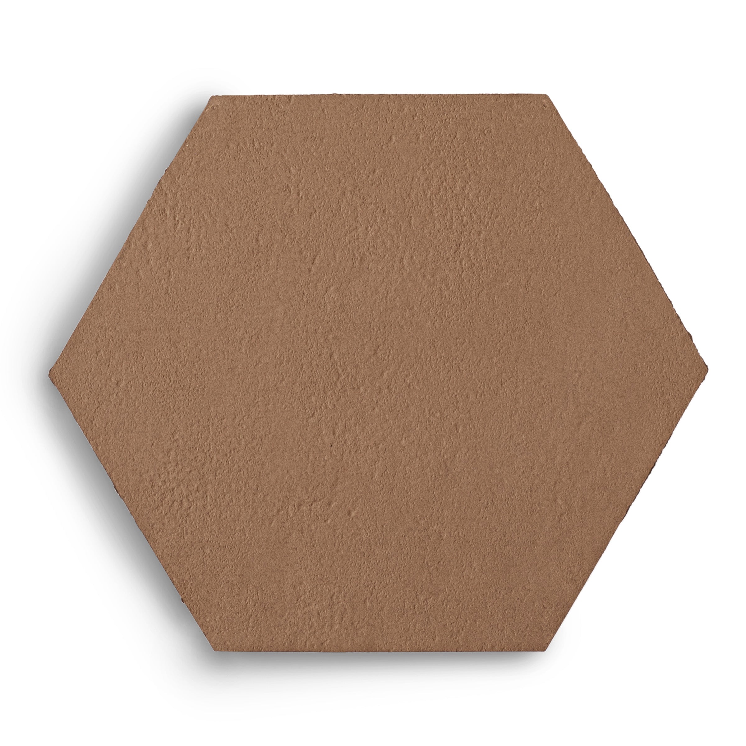 Chocolate Hexagon Textured Terracotta Tile in warm brown with natural terracotta texture from Cotto Colors and Small Format Tiles collections