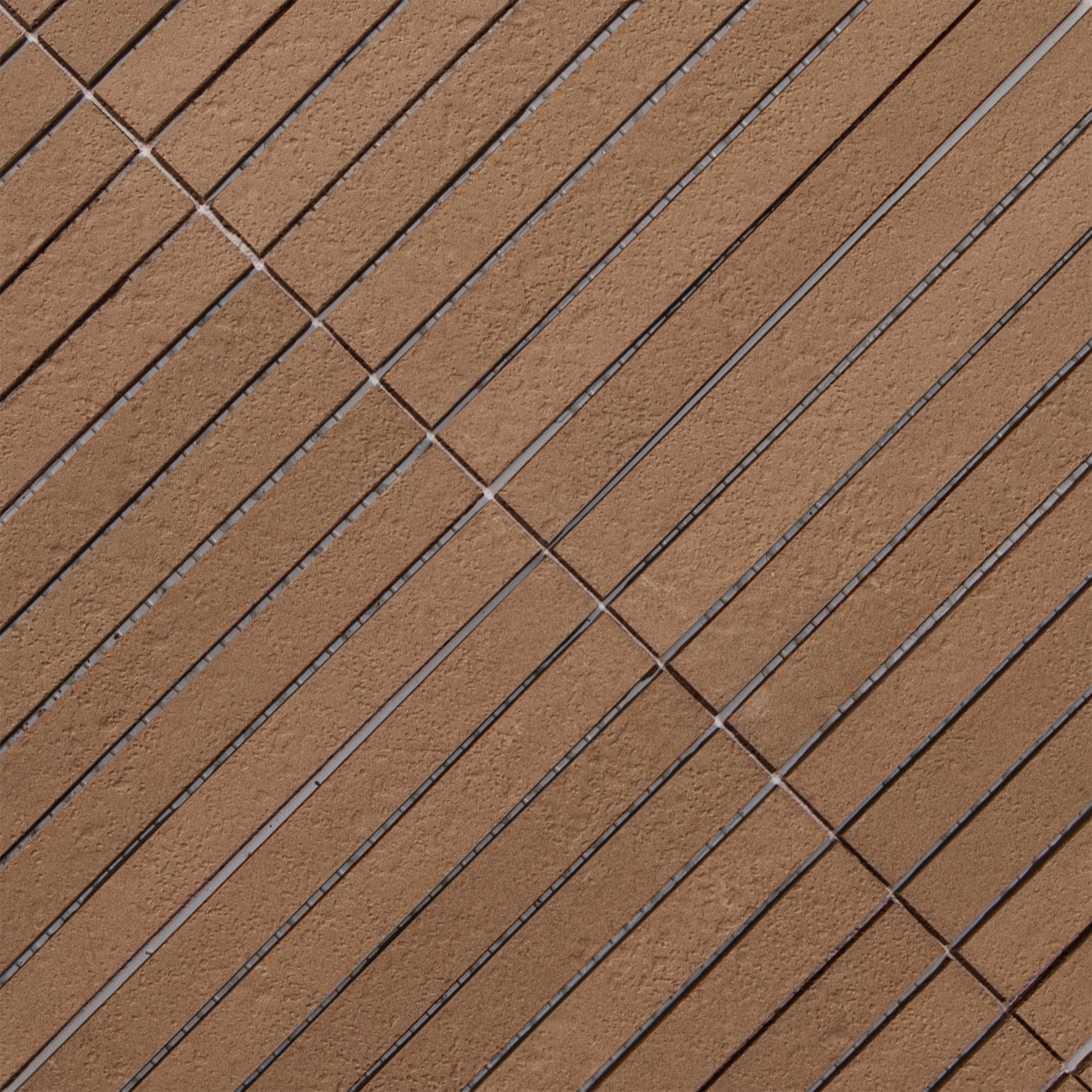 Chocolate Stripes Textured Terracotta Mosaic from Cotto Colors Terracotta Tile collection with rich ceramic tile texture.