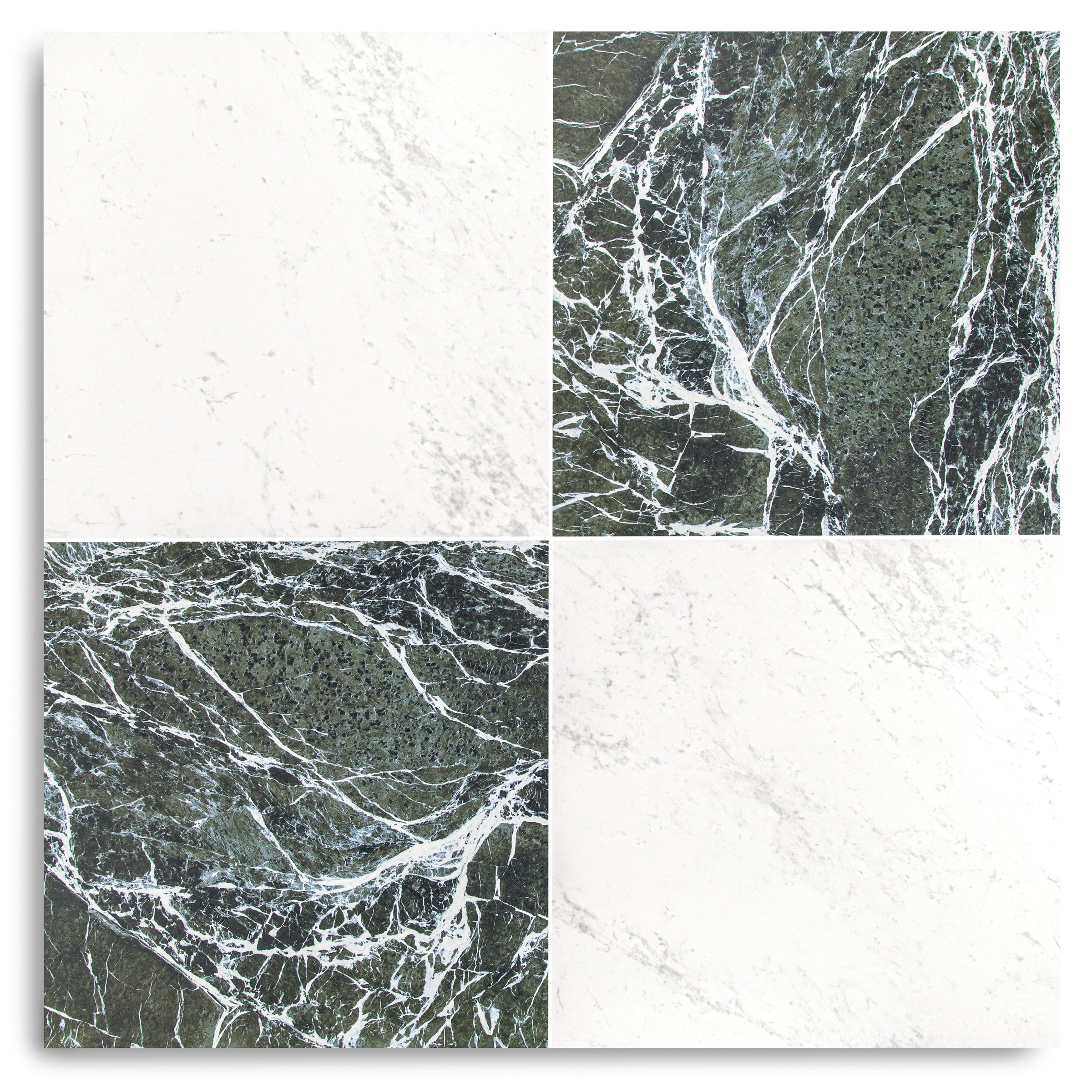 Classico Matte Marble Look Porcelain Checkerboard in gray, white, and black tones from Large Format Tiles collection