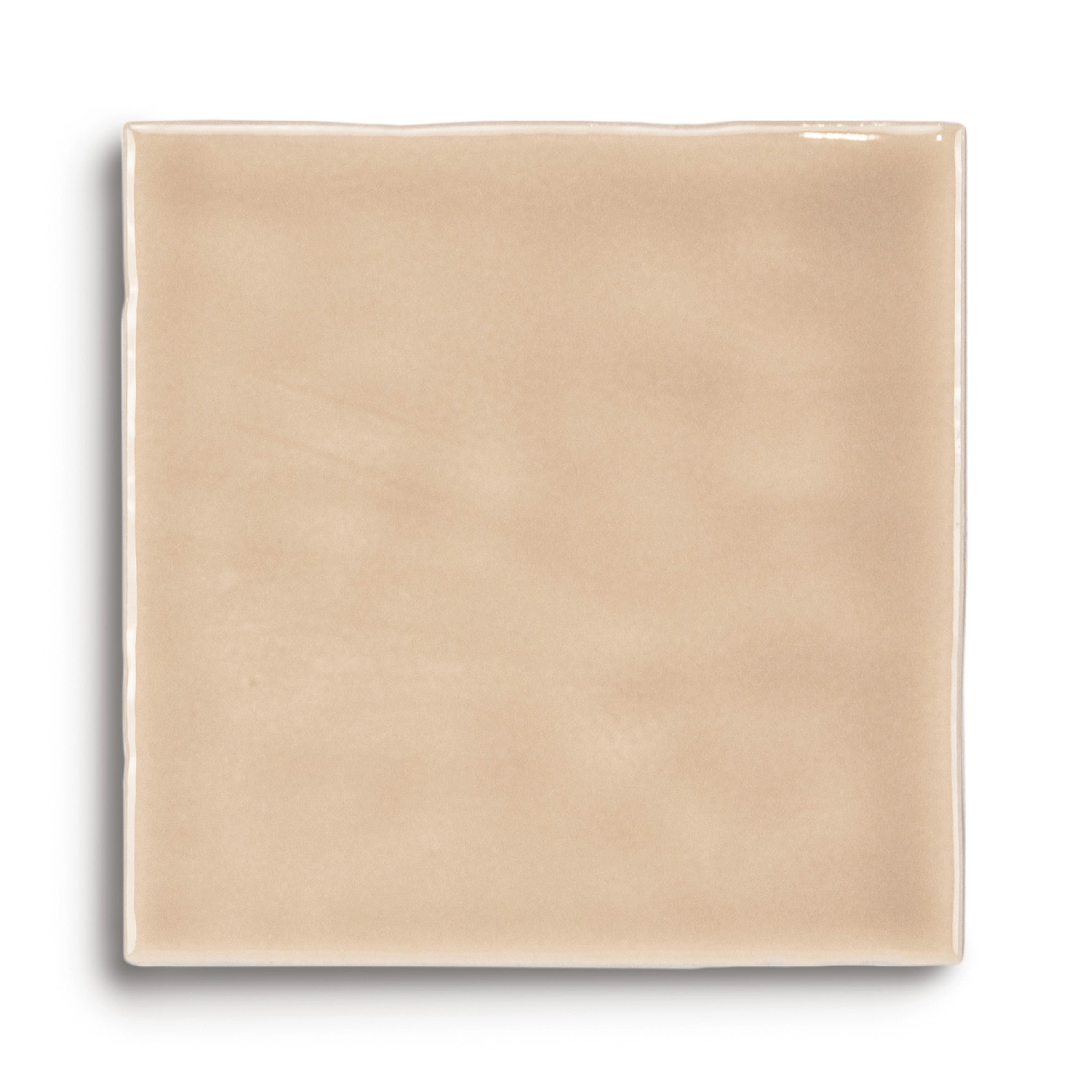 Cotto Claywork 4x4 Ceramic Tile Sample in soft beige, part of Ceramic and SAMPLES ONLY collections by Reno Source.