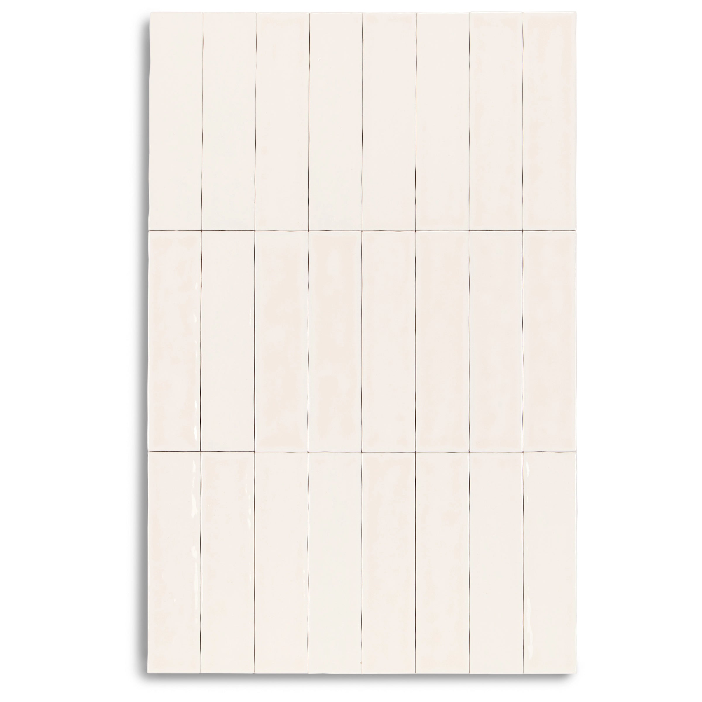 Claywork Glossy Ceramic Tile in cream white tone showing small format ceramic tiles from Claywork Ceramic Tile Collection New Arrivals