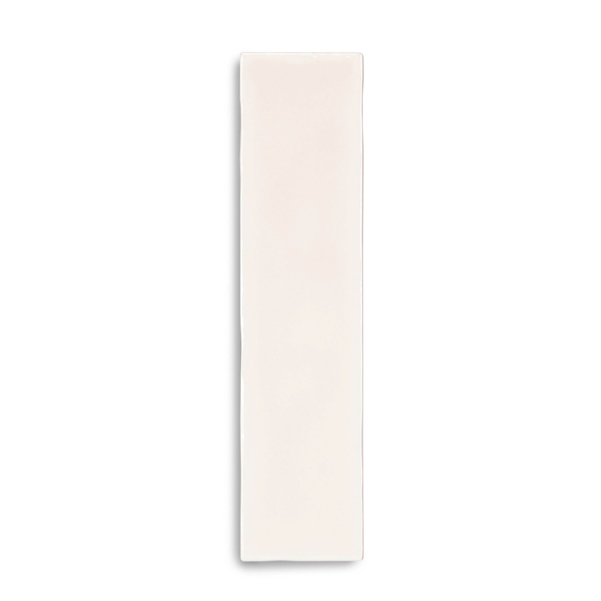 Cream-colored ceramic tile with a smooth matte surface and subtle tonal variation on white background
