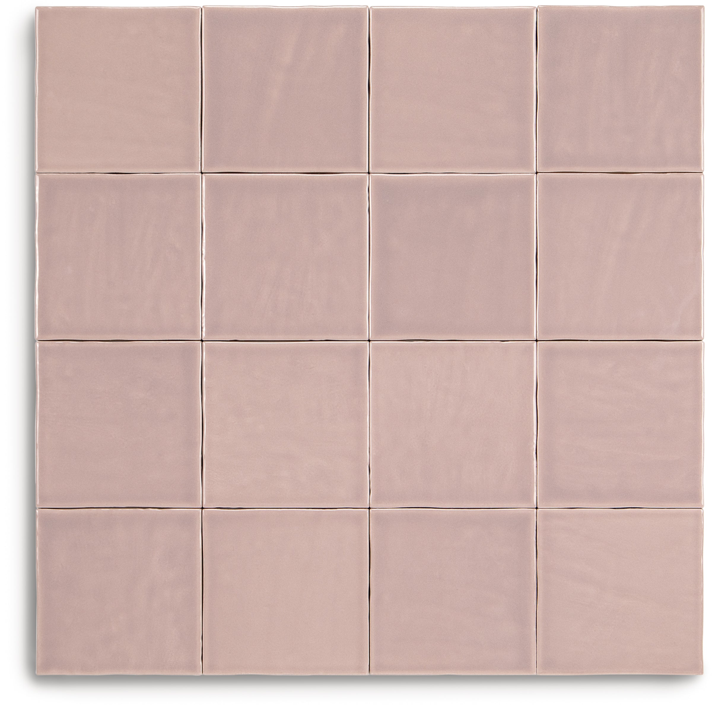 Claywork Glossy Ceramic Tile in soft pink square glazed ceramic wall tile design
