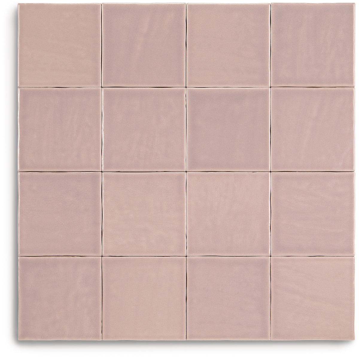 Claywork Glossy Ceramic Tile in soft pink square glazed ceramic wall tile design