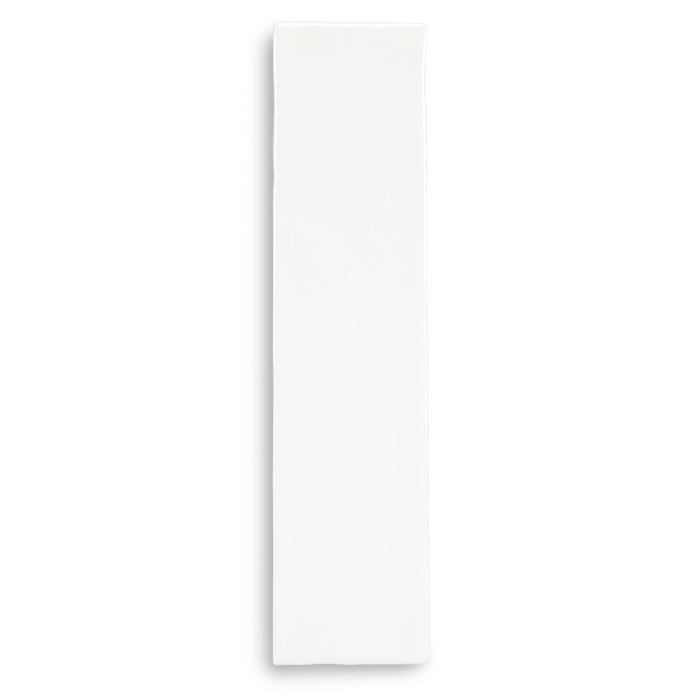 Plain white rectangular tile on a white background