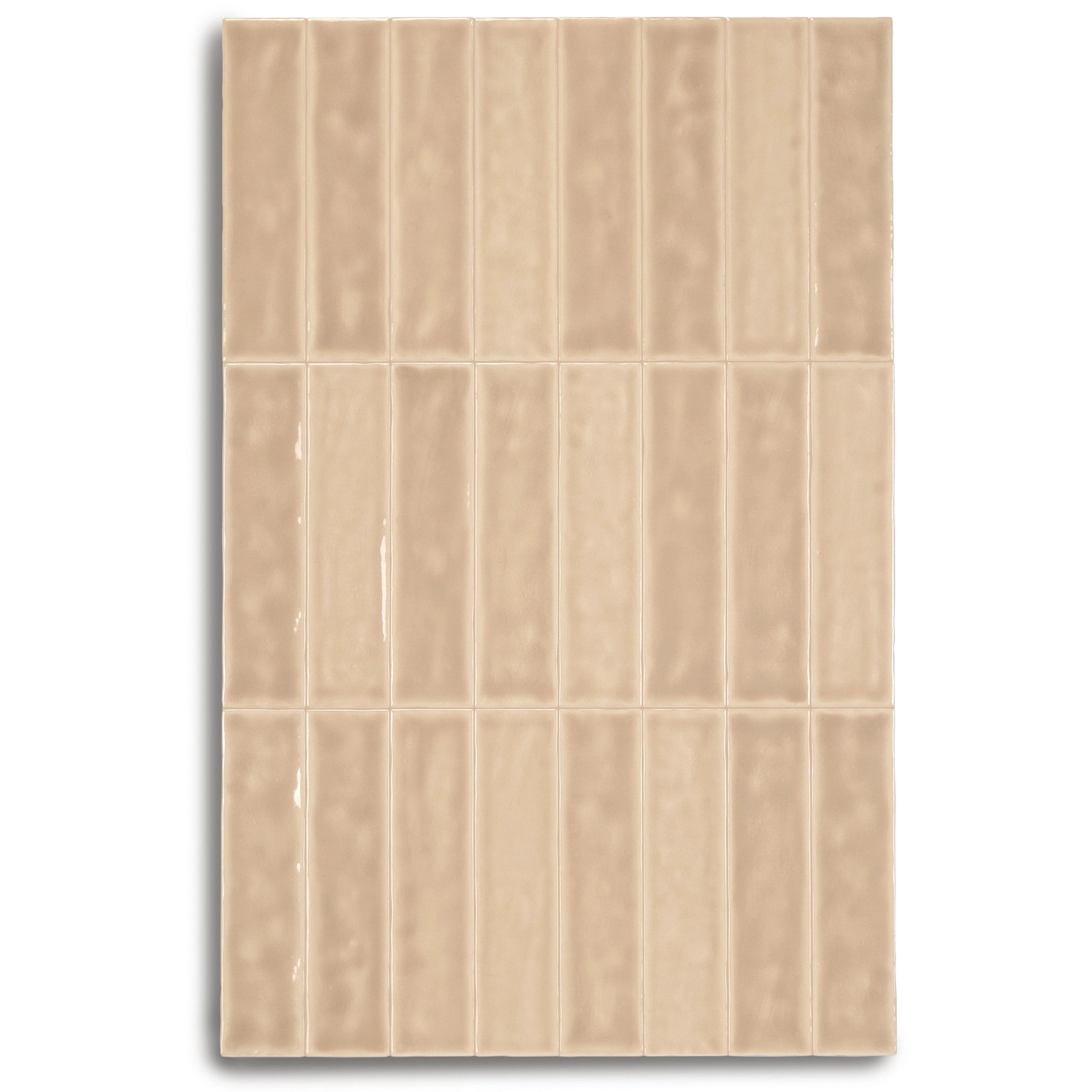Claywork Glossy Ceramic Tile in soft cotto beige shade showcasing small format ceramic tiles from Claywork Ceramic Tile Collection New Arrivals