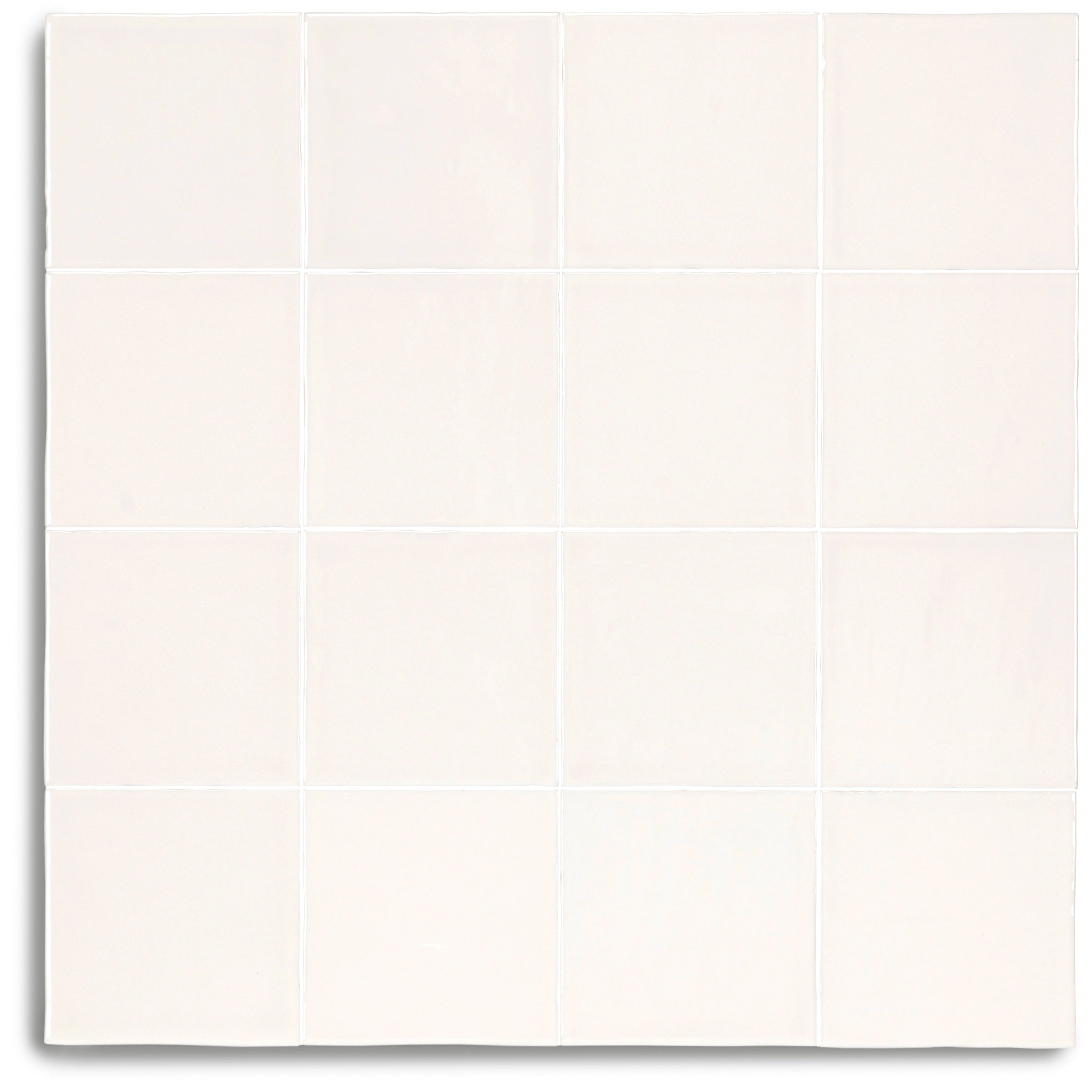 Claywork Glossy Ceramic Tile in cream white tone showing glossy small format ceramic tiles from Claywork Ceramic Tile Collection