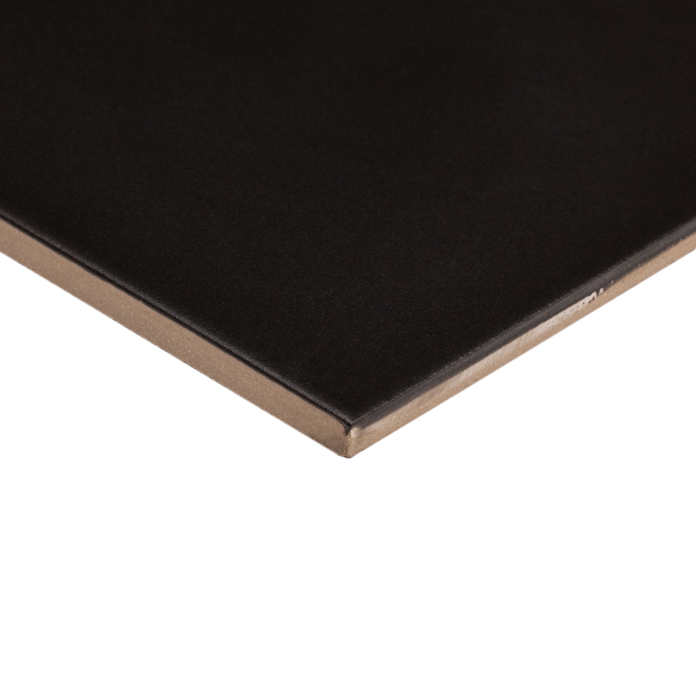 Close-up of a single dark brown ceramic tile with smooth matte surface and clean edges for versatile flooring or wall projects