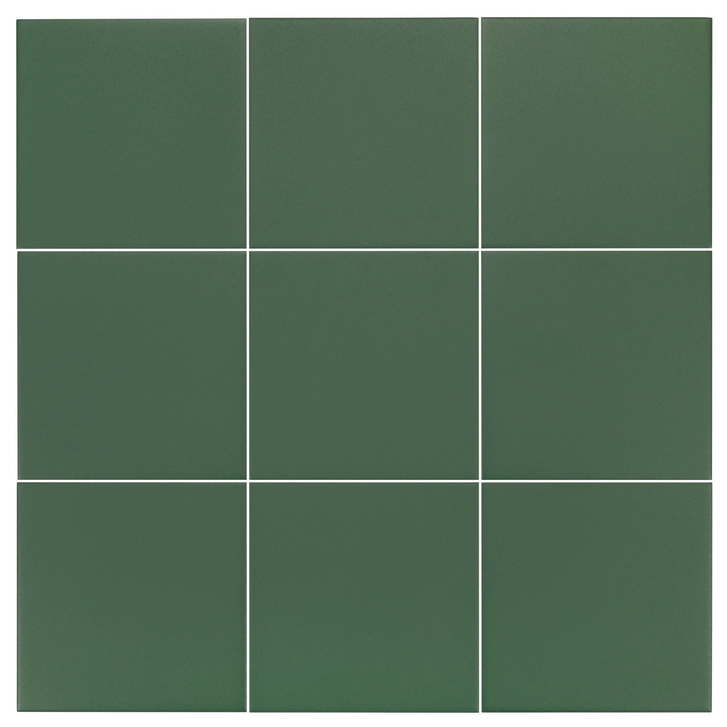 Colorblock Porcelain Tile in matte emerald green with clean 3x3 grid from Small Format Tiles New Arrivals collection