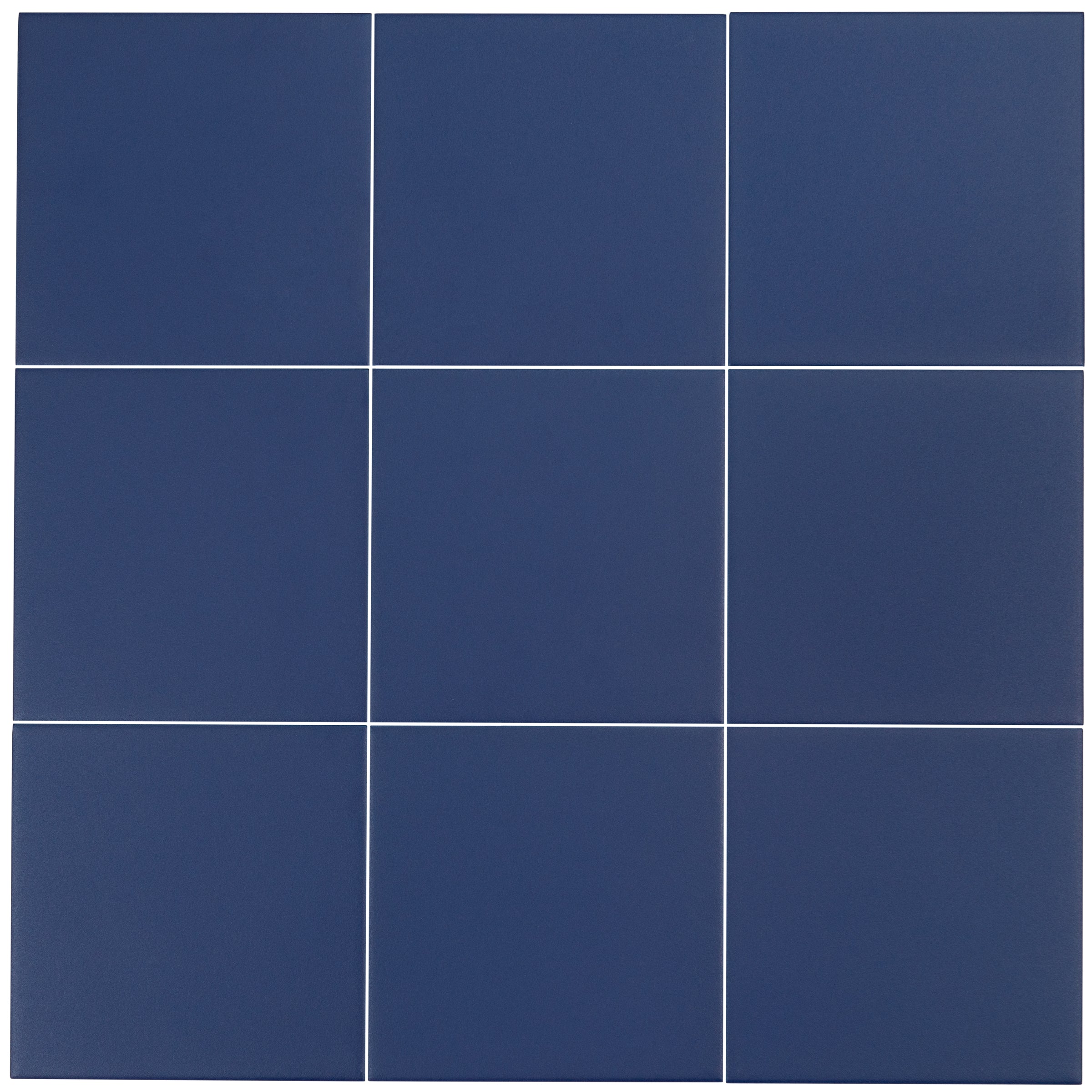 Colorblock Porcelain Tile in matte navy blue with clean 3x3 grid from Small Format Tiles New Arrivals collection