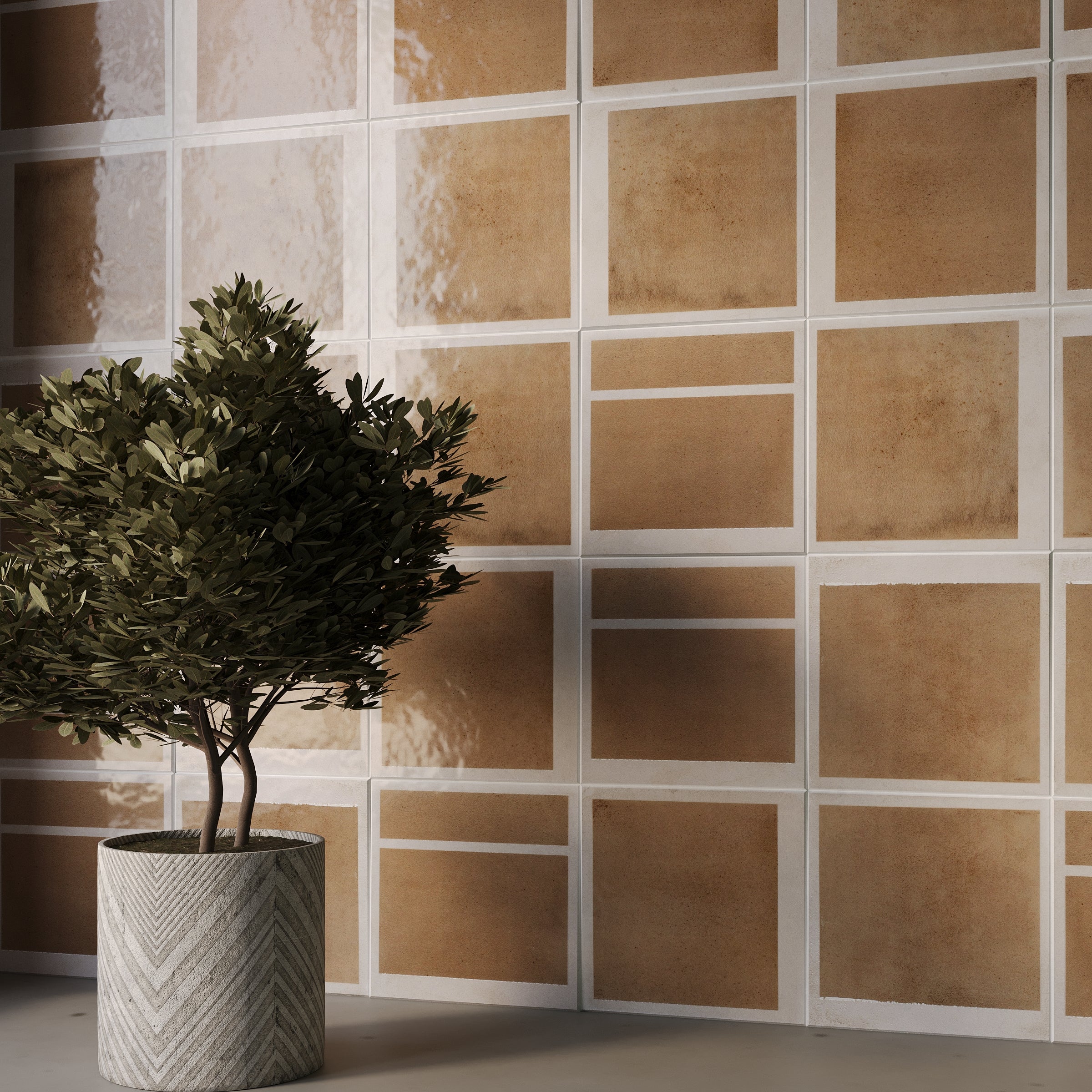 Combo Gloss Porcelain Tile in beige and white porcelain with glossy finish from Small Format Tiles and Artifacts Porcelain Tile collections