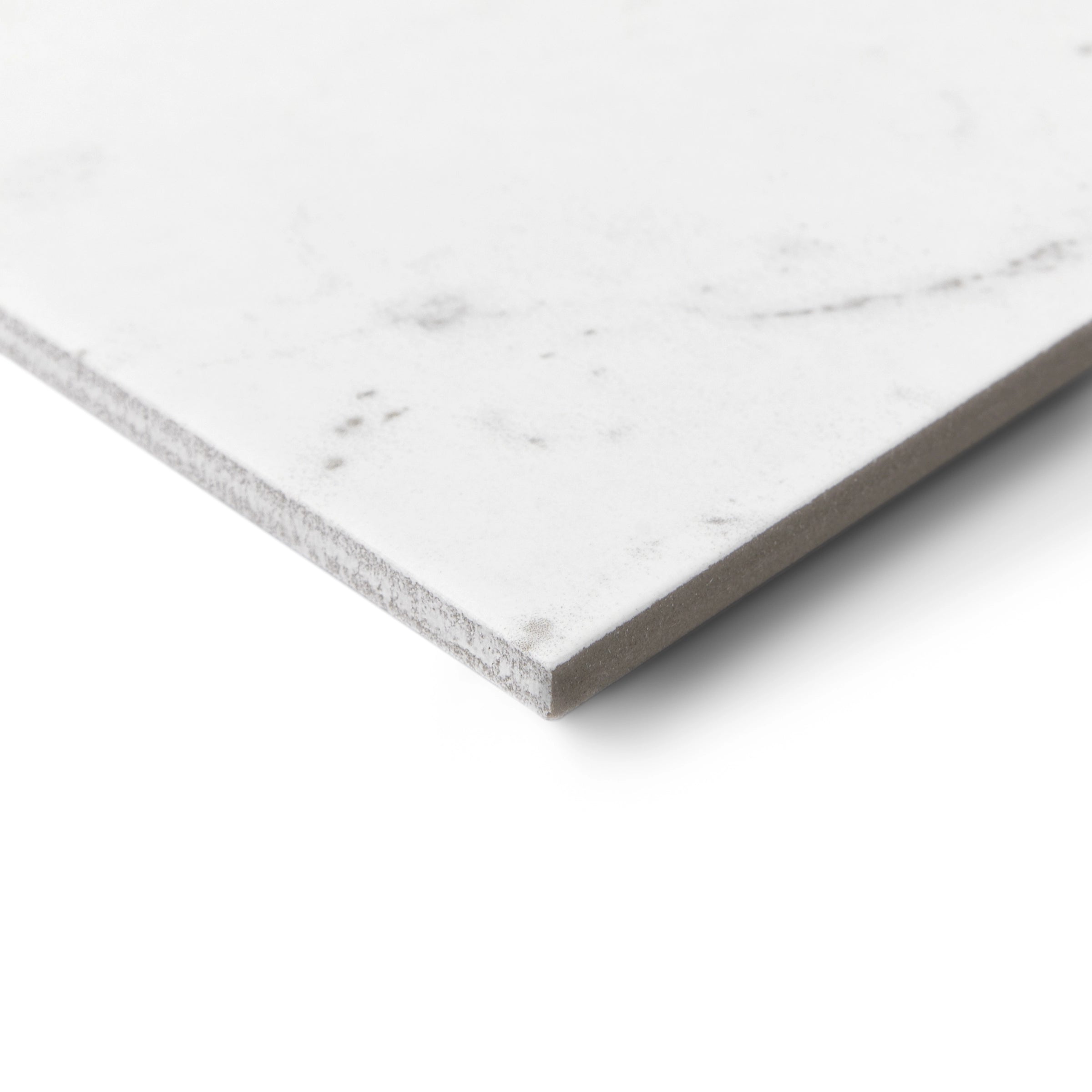 Villa Statuario Matte Marble Look Porcelain Tile Sample from Porcelain collection, globally sourced for your imagination