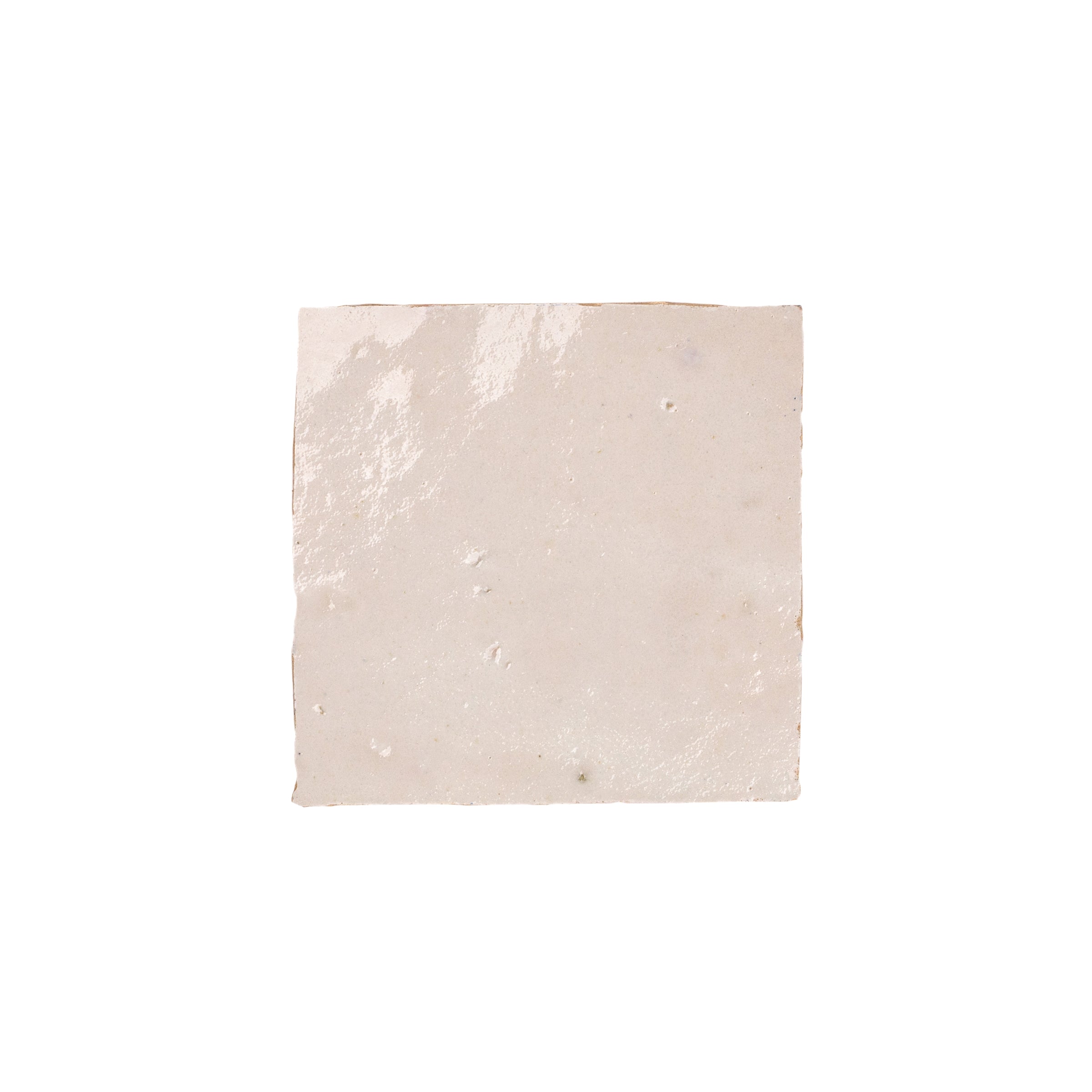 Ecru 4x4 Glazed Zellige Tile Sample in light neutral tone, part of SAMPLES ONLY collection, globally sourced ceramic tile.