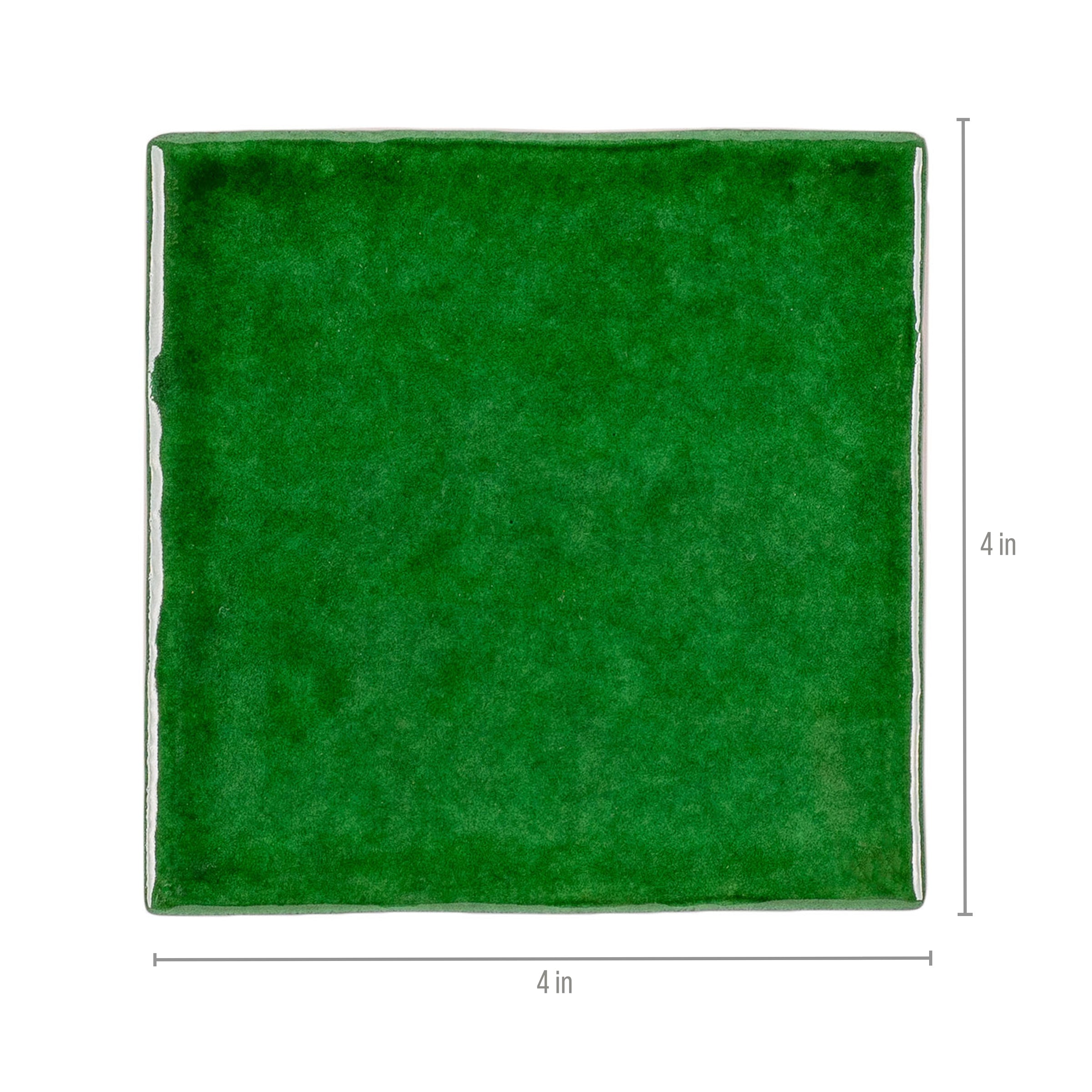 Emerald Glossy Ceramic Tile in green with rich handcrafted glaze from Small Format Tiles, Zel Glazed Ceramic Tiles, New Arrivals collections