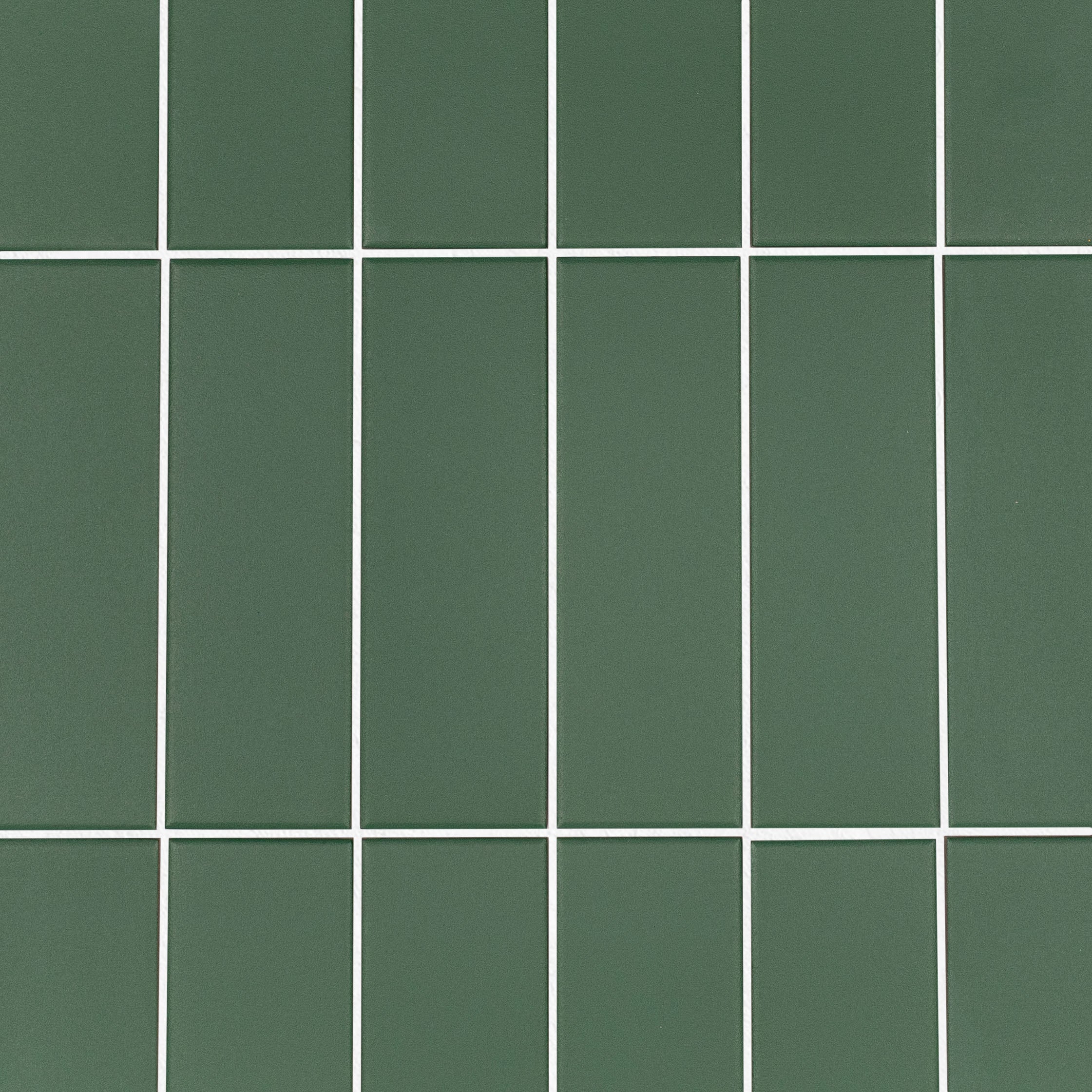 Colorblock Porcelain Tile in matte emerald green with vertical rectangular layout from Small Format Tiles New Arrivals collection