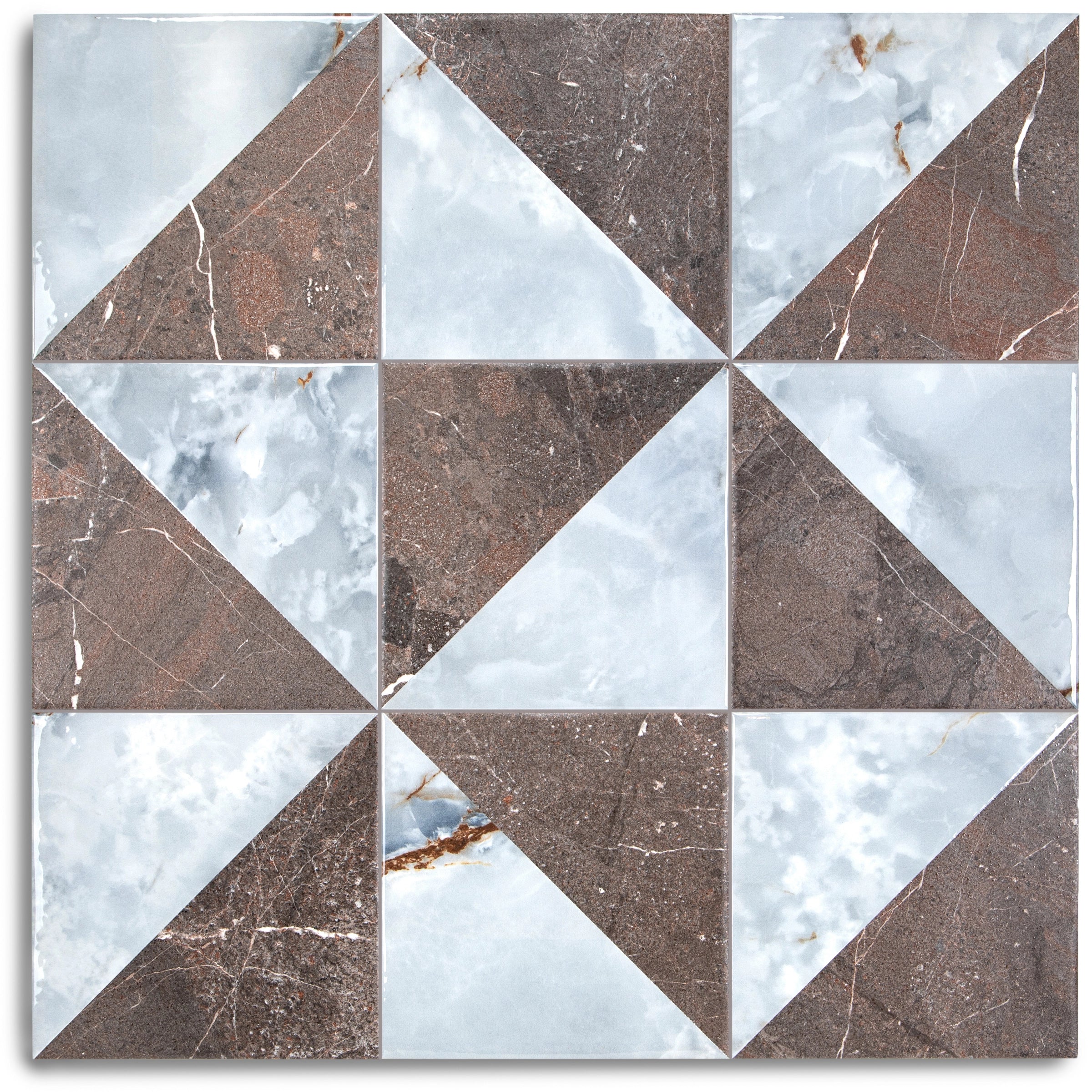 Terrazza Marble Look Matte Porcelain Tile in green, white, brown, red, and sky blue from New Arrivals porcelain Small Format Tiles.