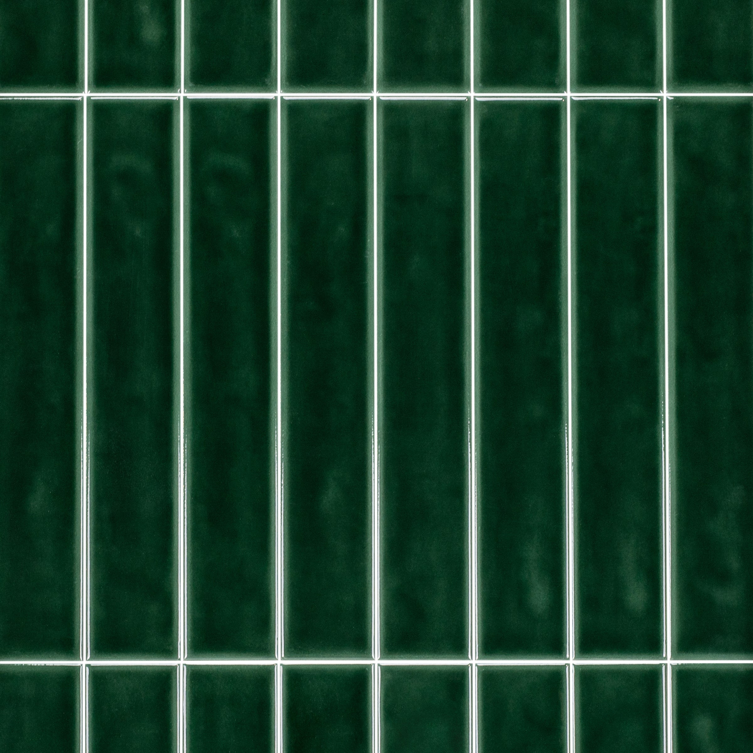 Marlowe Glossy Ceramic Tile in rich green tones with high gloss finish from Small Format Tiles and Marlowe Ceramic Tiles collections