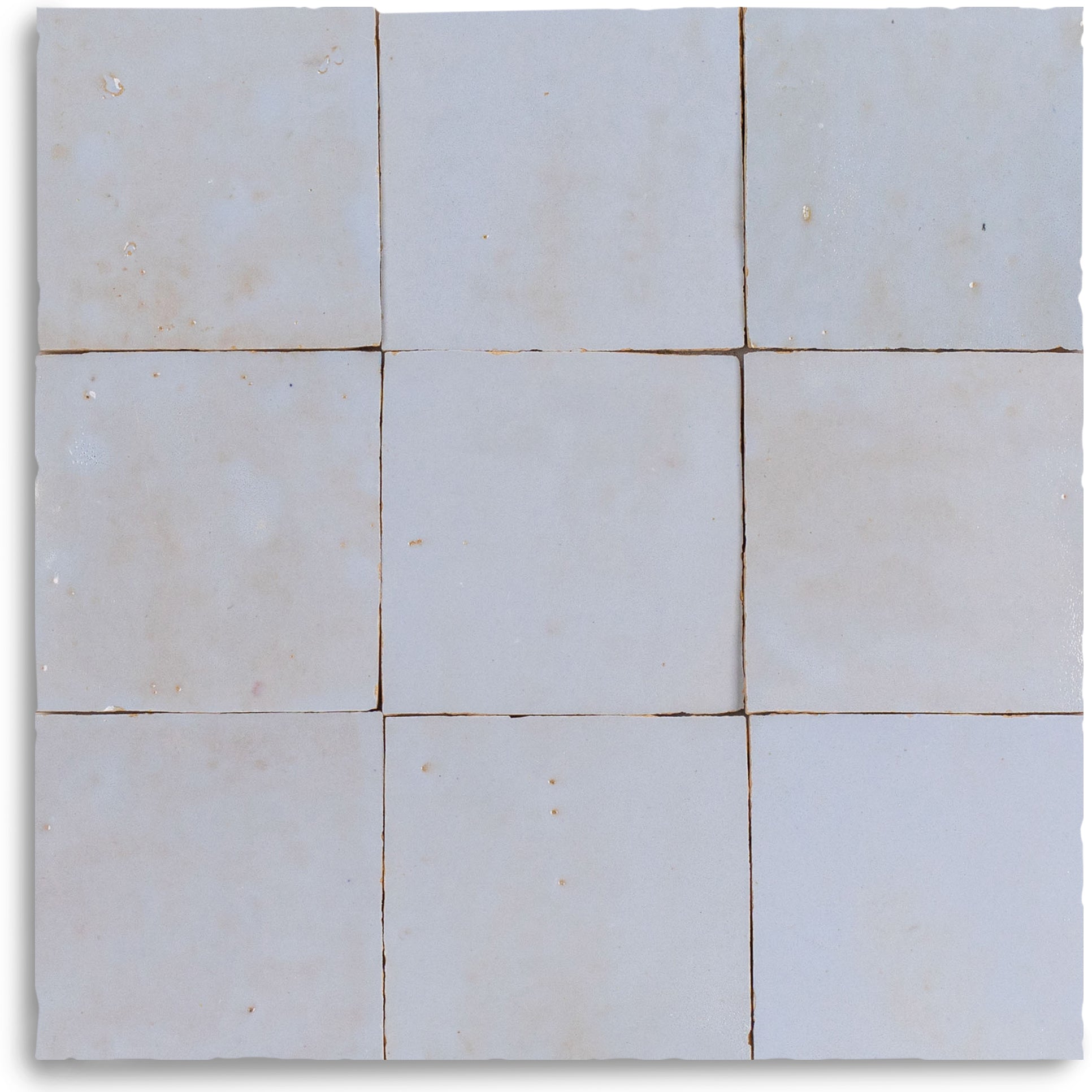 Glacier Glazed Zellige Tile in gray and blue terracotta with an icy handmade glaze from Small Format Tiles, Handmade Moroccan Zellige Tiles