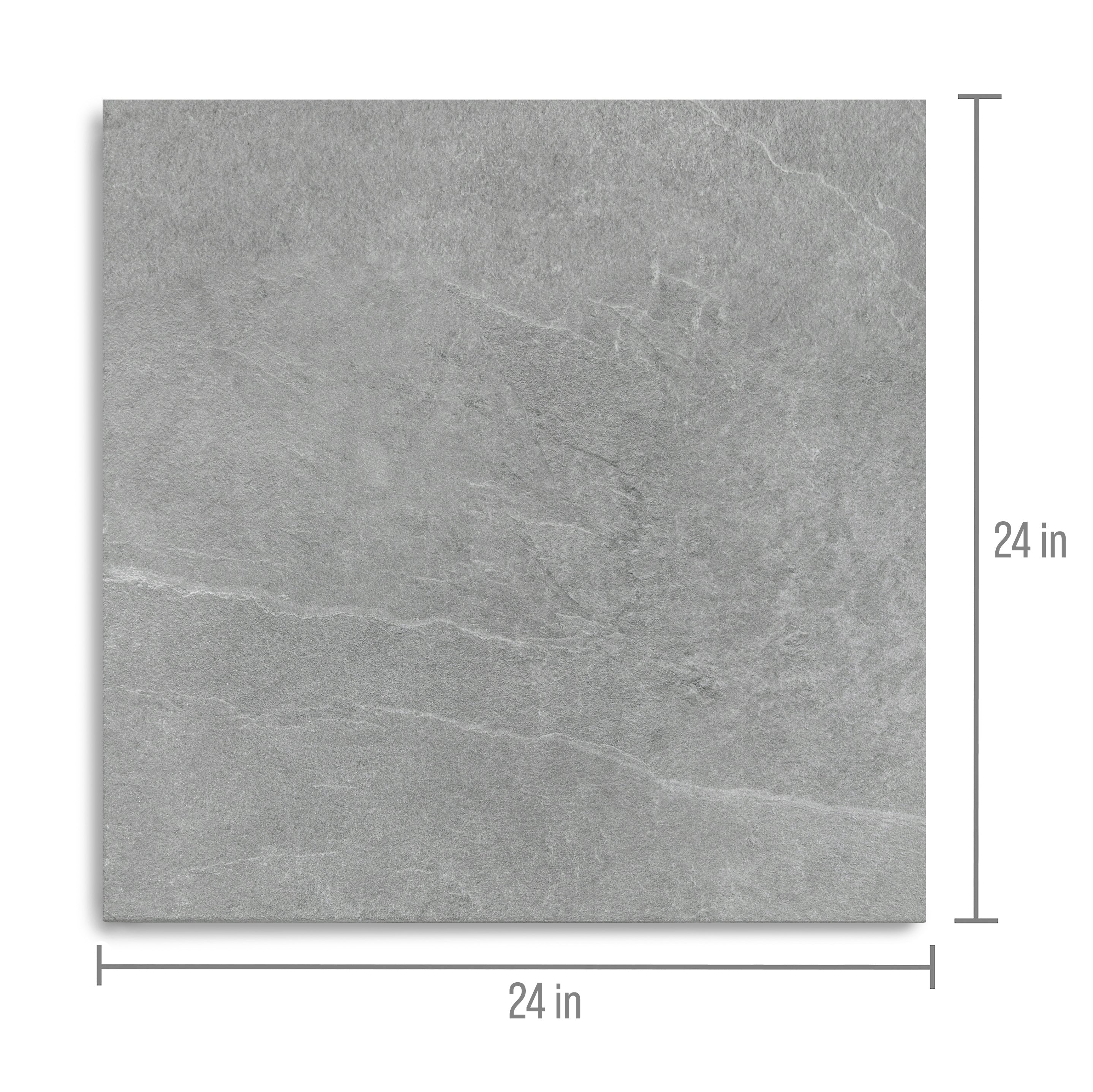 Grey Slate Look Porcelain Tile in mid-gray with fine-grained texture from Stone Editions Porcelain Tile Large Format Tiles collection