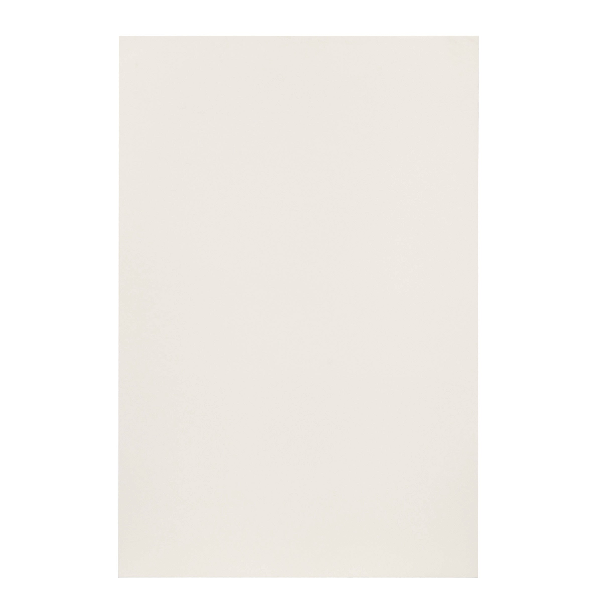 Smooth cream-colored large format ceramic tile with a subtle matte finish and minimalist style design