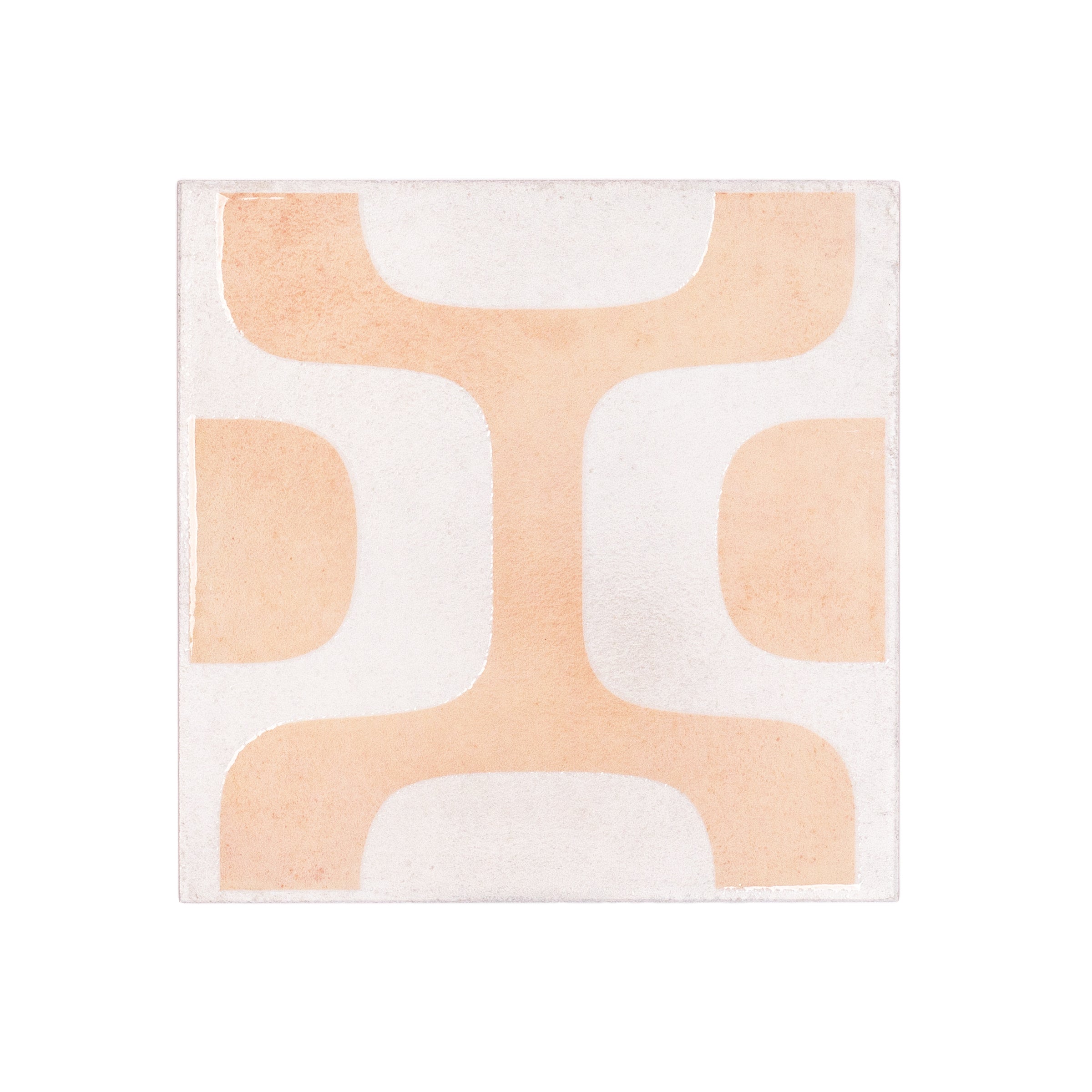 Ipanema Gloss Porcelain Tile Sample with soft peach abstract design, Porcelain collection, SAMPLES ONLY at Reno Source.