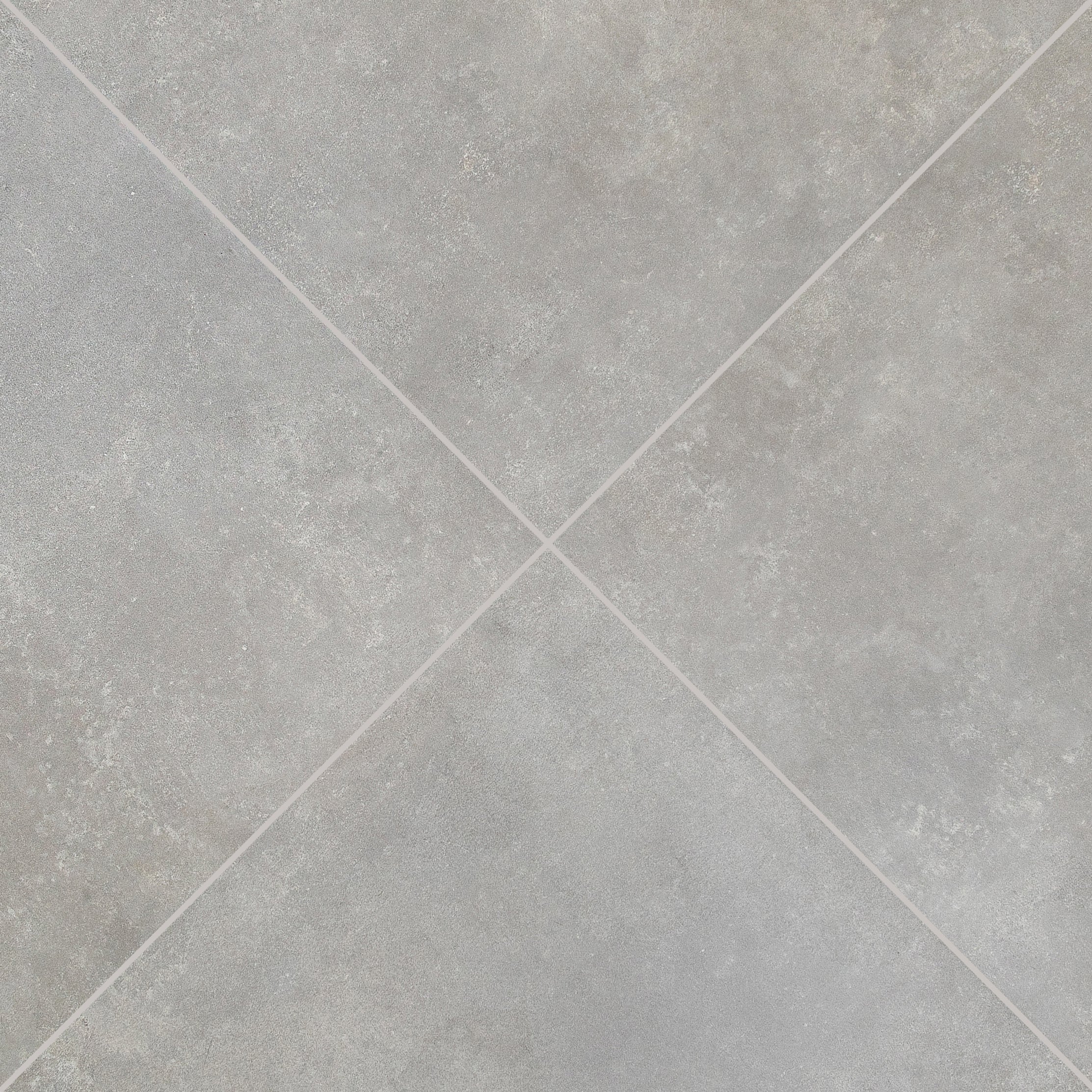 Ash Cement Look Matte Porcelain Tile in gray tones with subtle veining from Large Format Tiles Cement Editions Porcelain Tile collection
